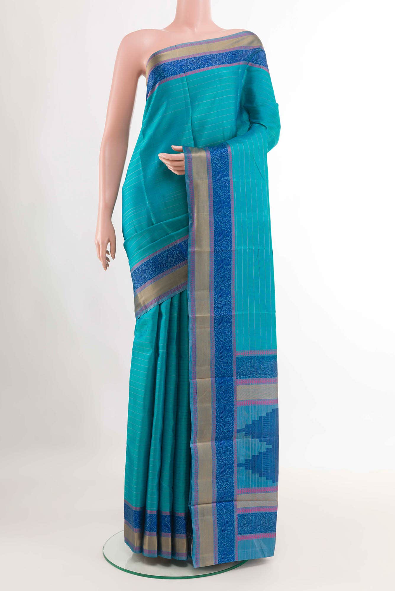 Blue Kanchipuram Silk Saree