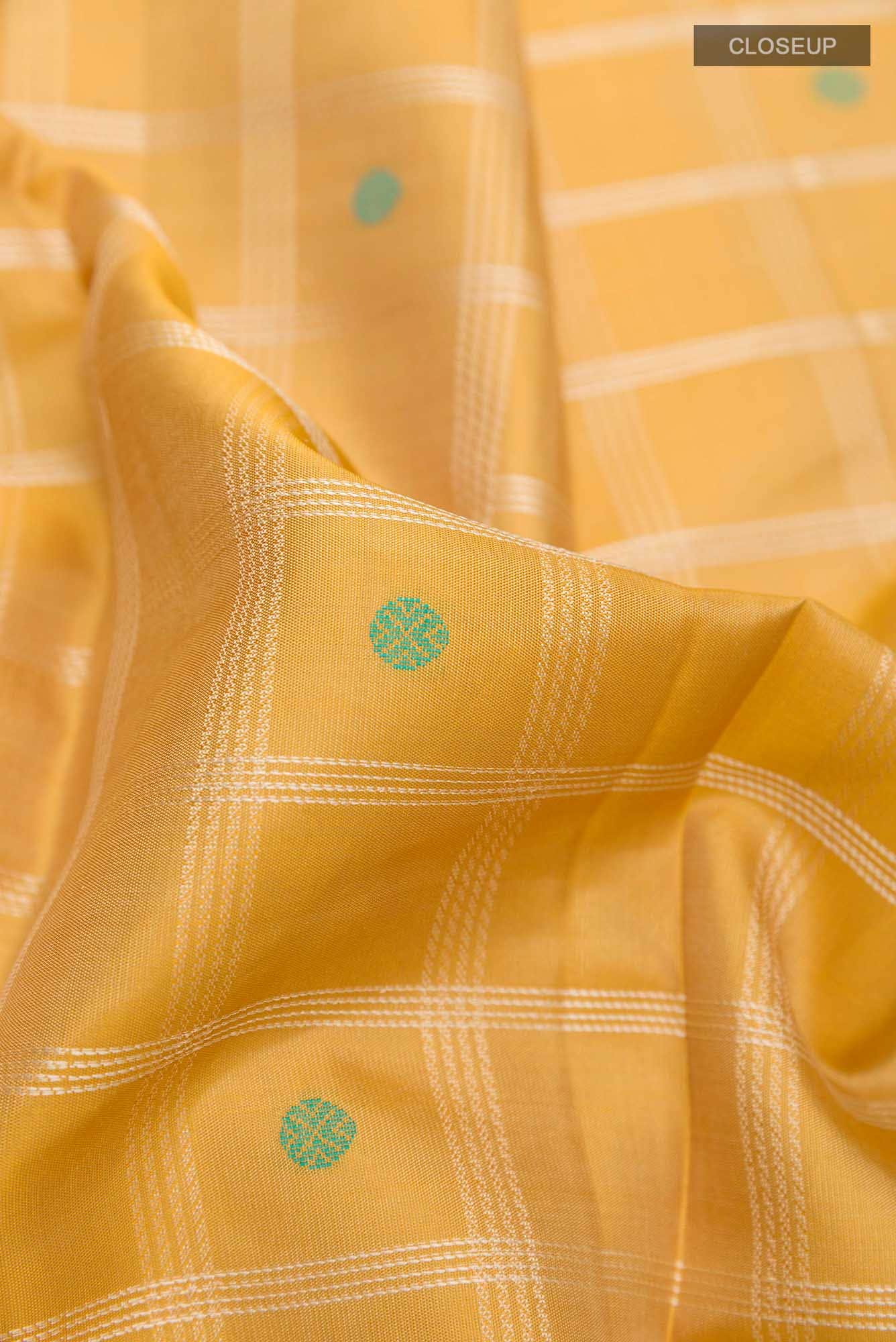 Golden Kanchipuram Silk Saree