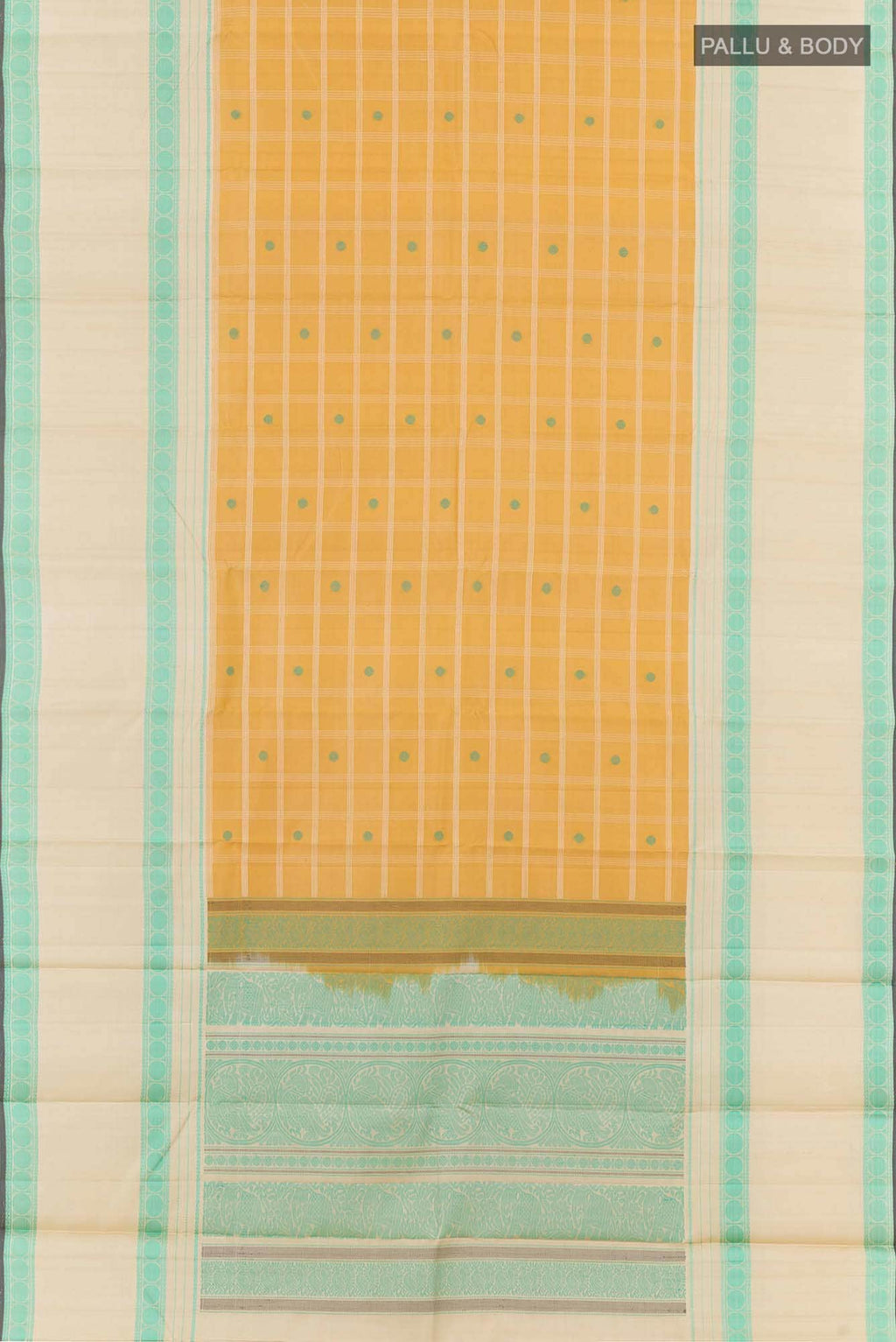 Golden Kanchipuram Silk Saree