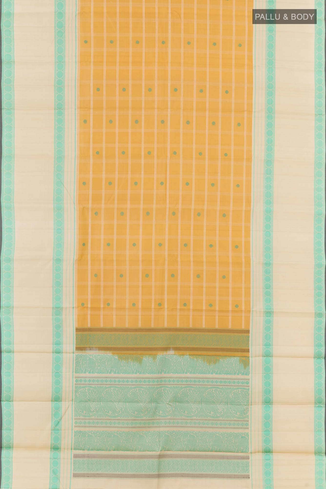 Golden Kanchipuram Silk Saree