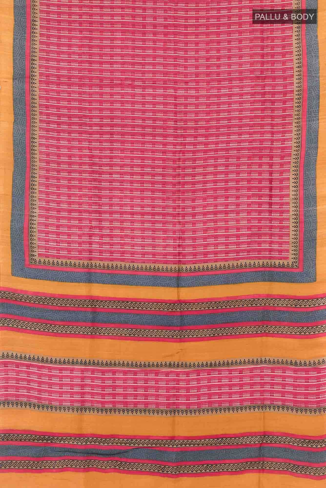 Red Tussar Saree