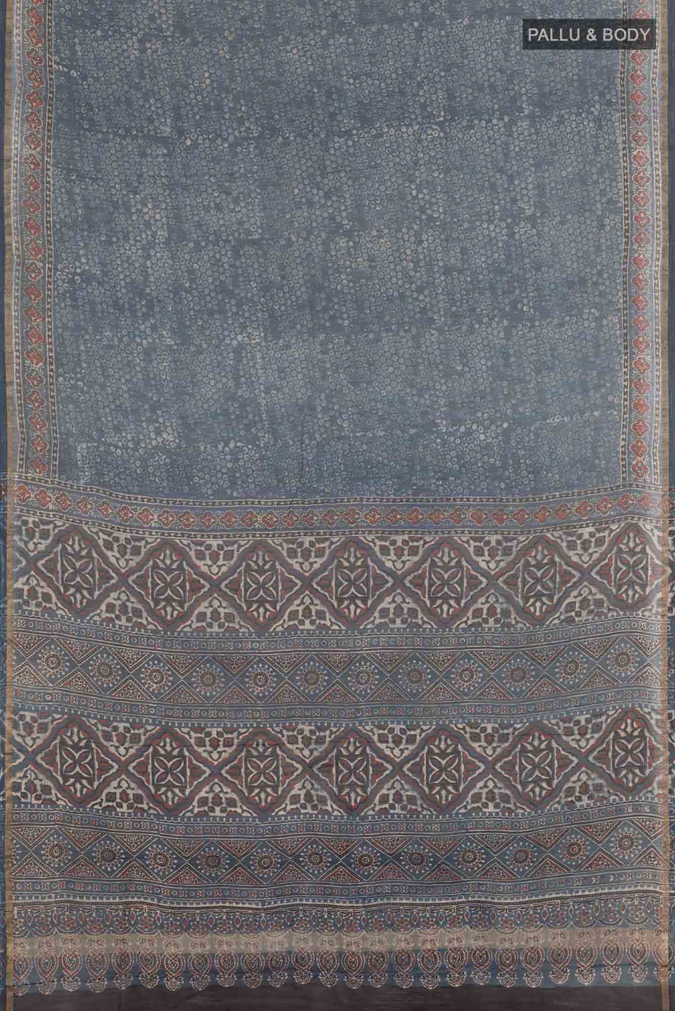 Blue Blended Maheshwari Silk Cotton Saree
