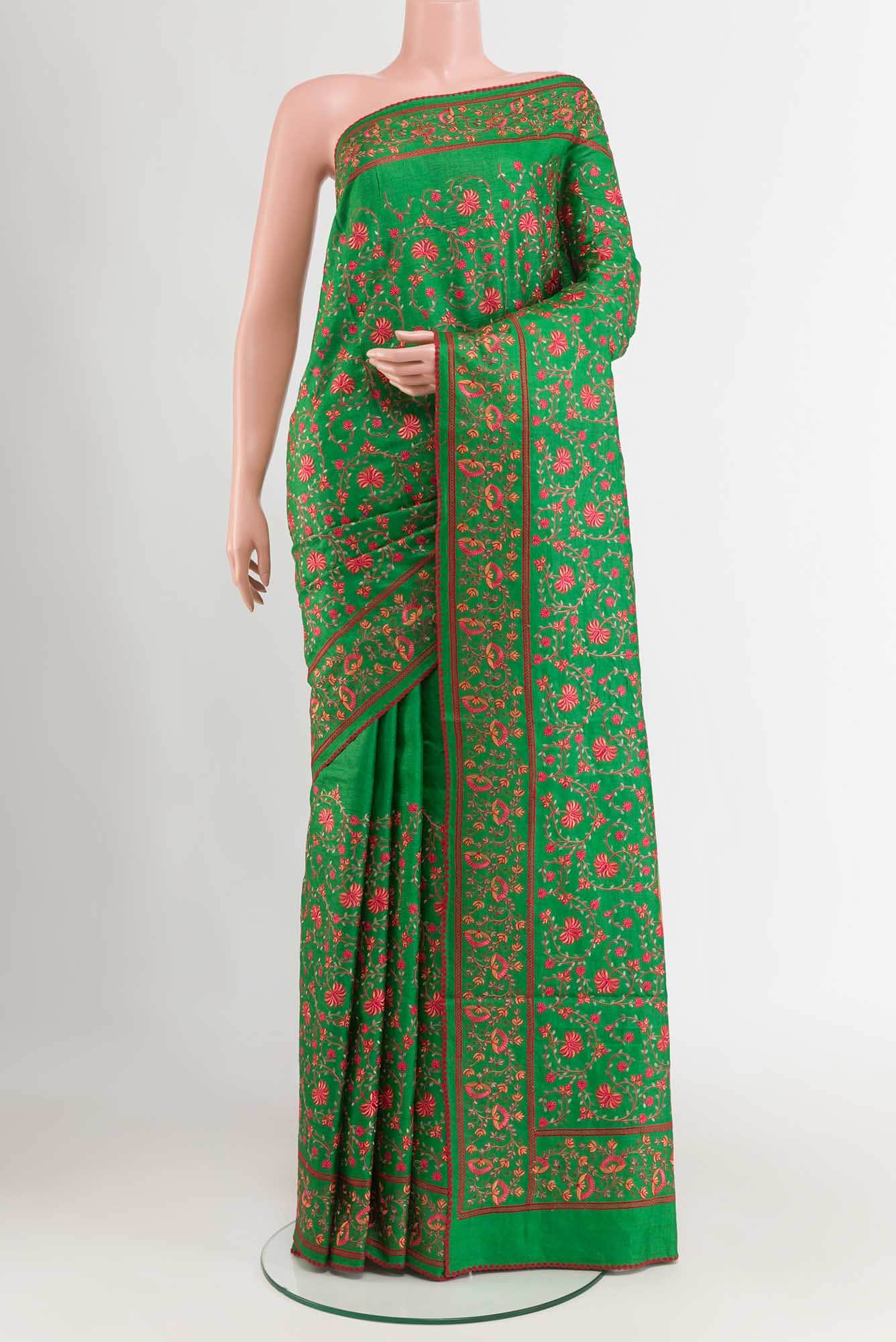 Green Tussar Saree