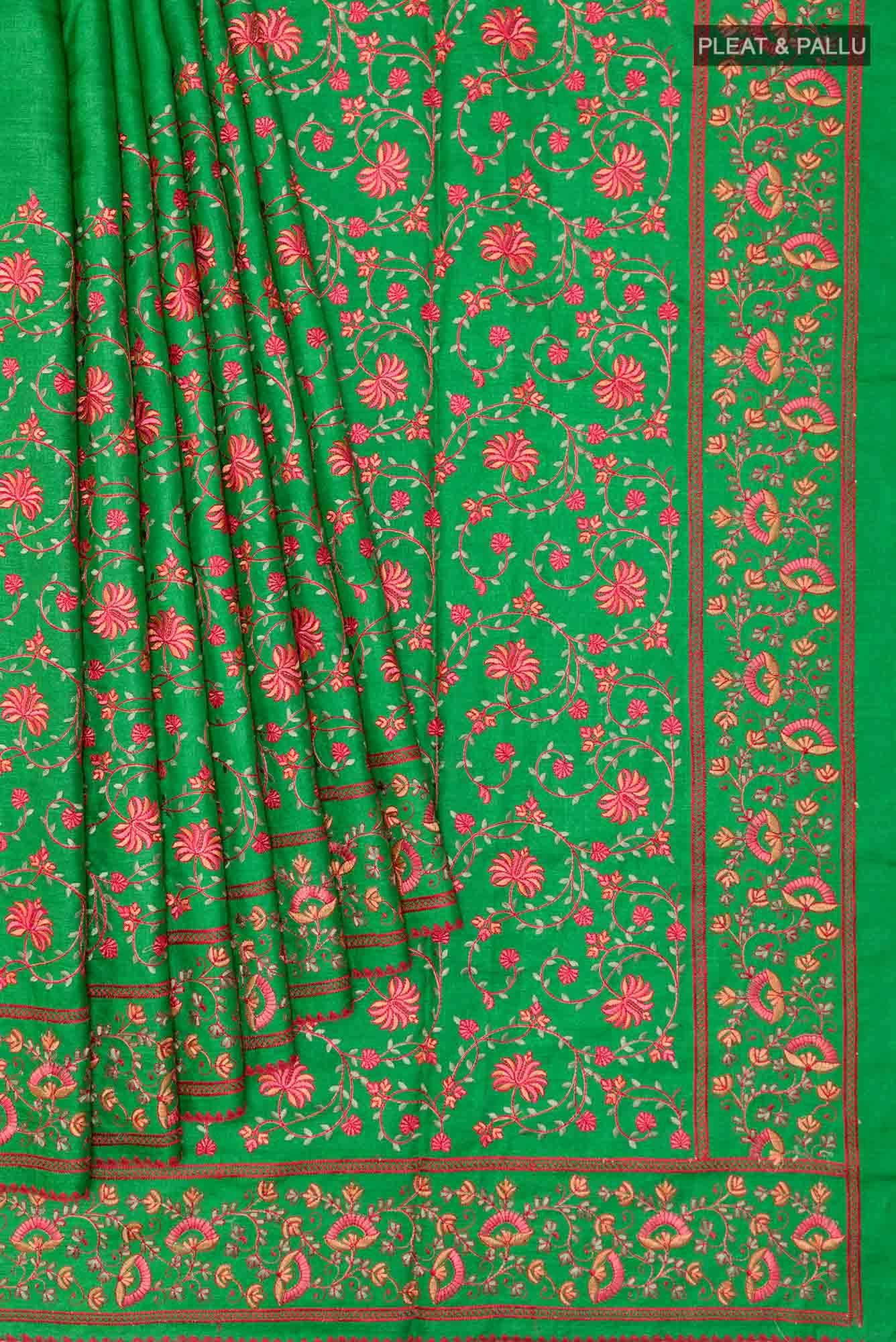 Green Tussar Saree