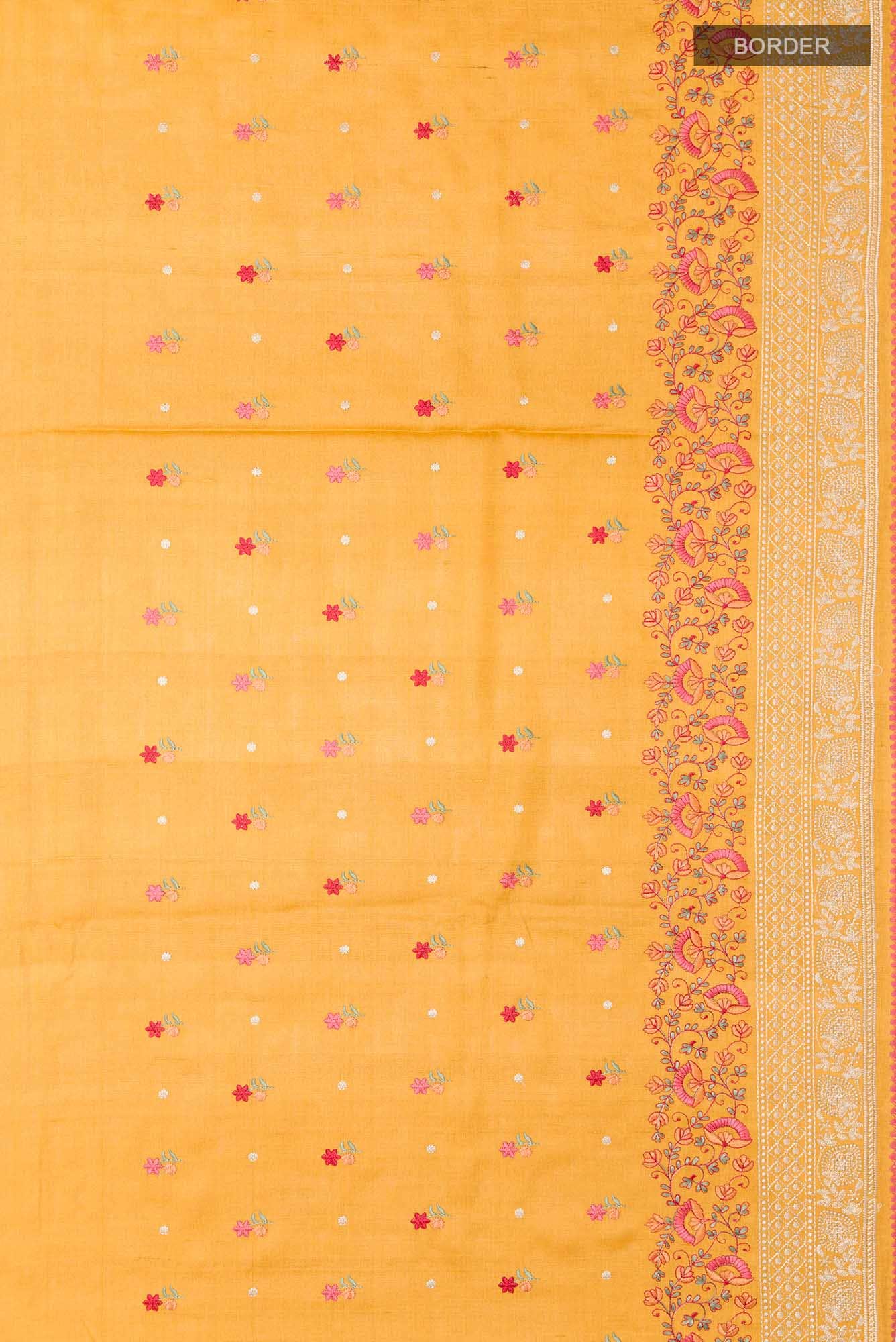 Mustard Tussar Saree
