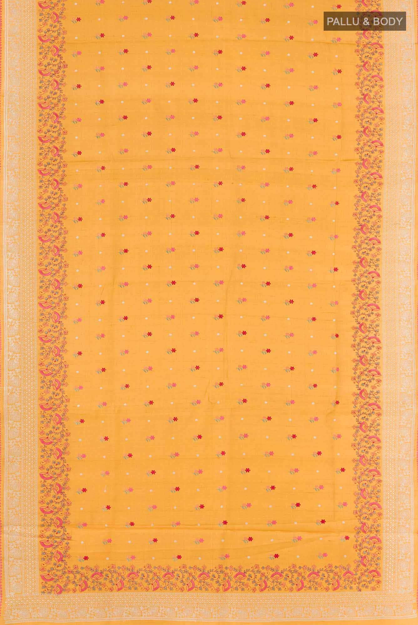 Mustard Tussar Saree