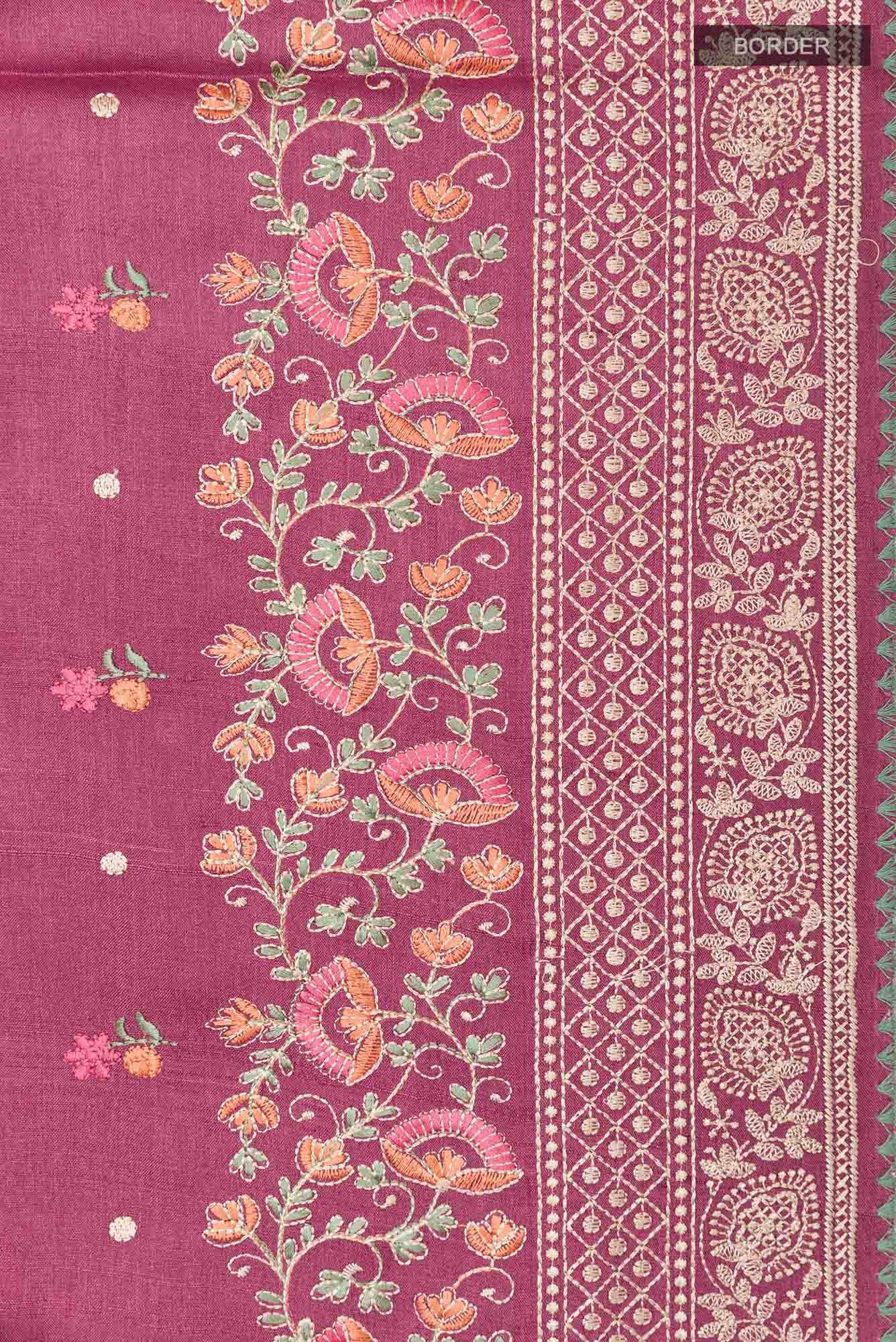 Maroon Tussar Saree