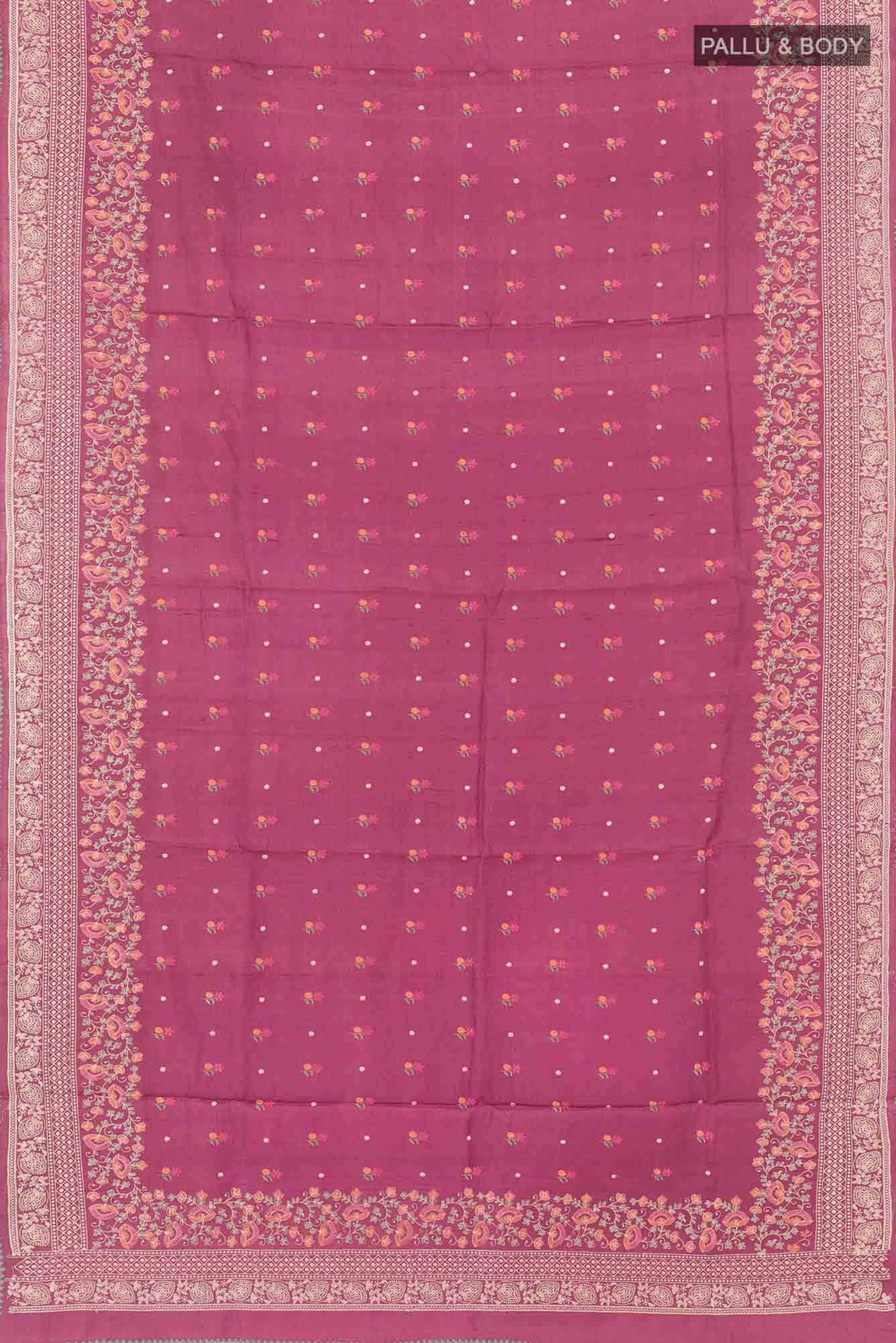 Maroon Tussar Saree