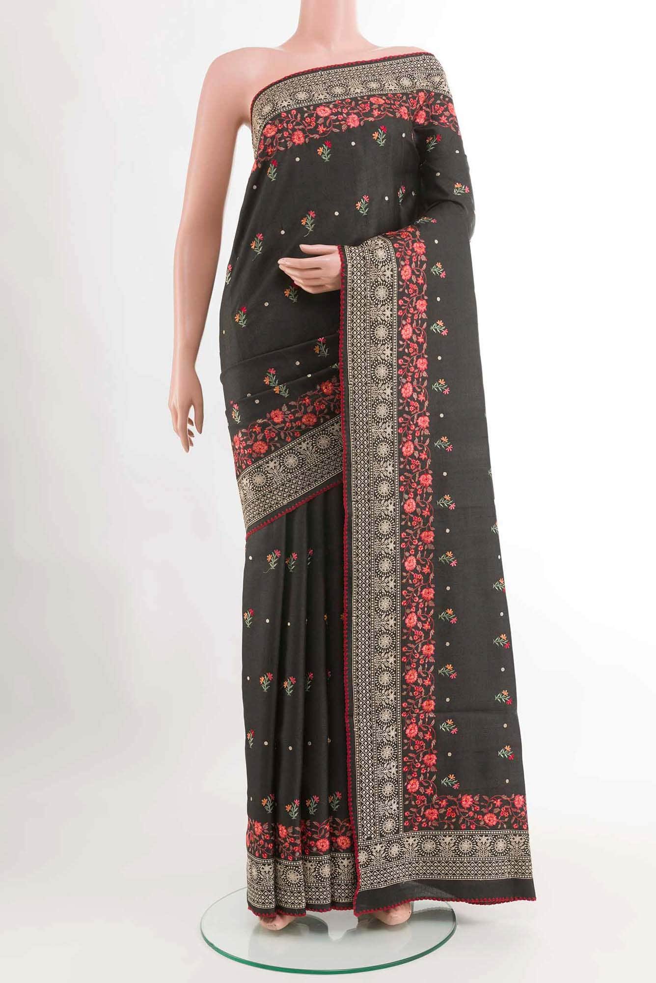 Black Tussar Saree