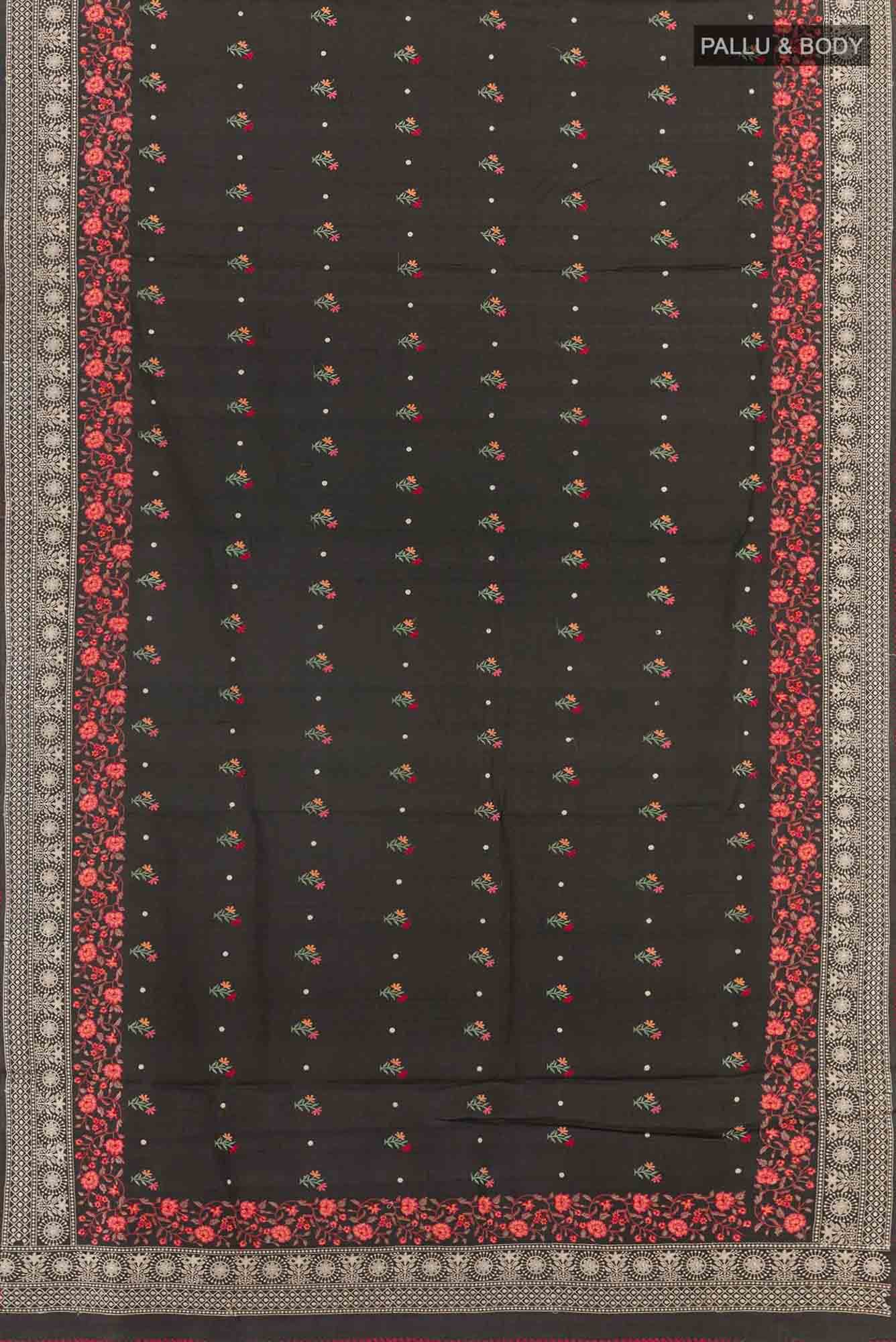 Black Tussar Saree