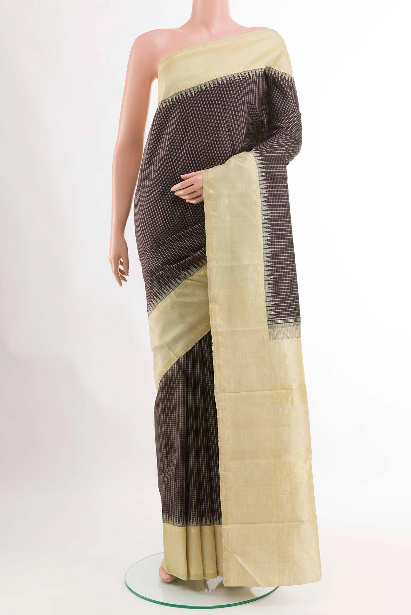 Dark Blue Kanchipuram Silk Saree