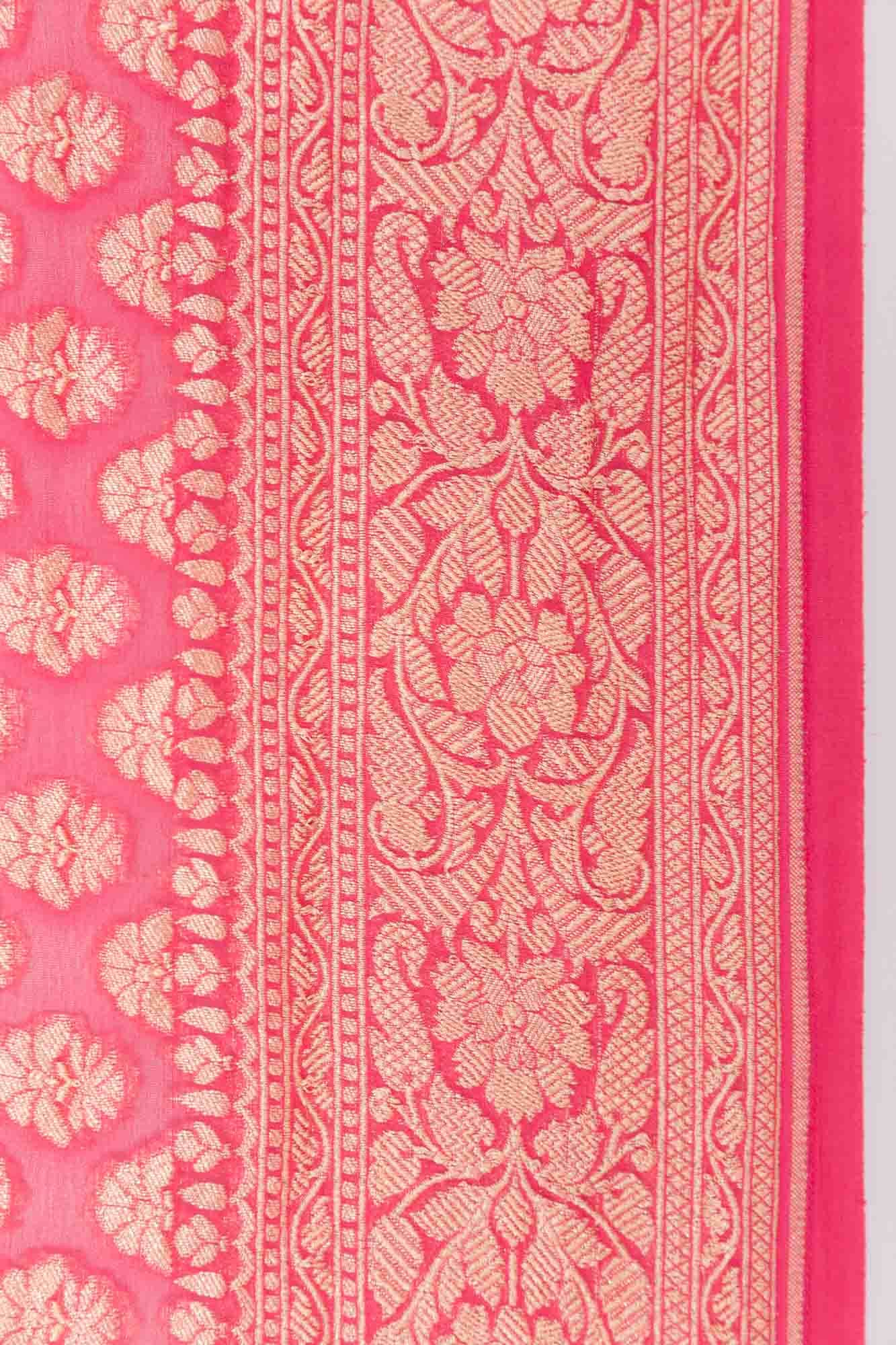 Pink Georgette Saree