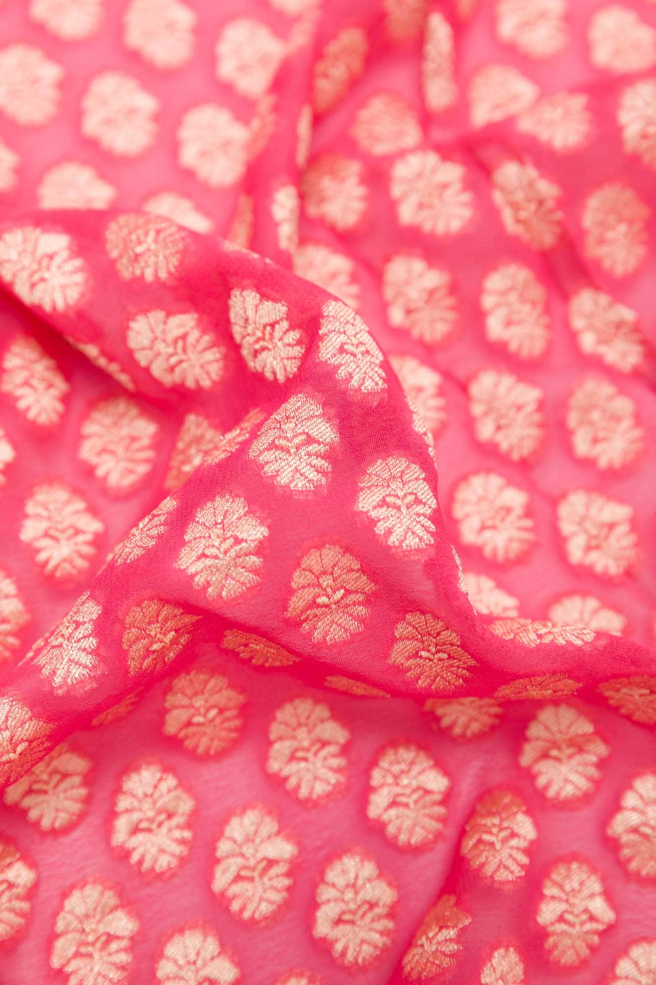 Pink Georgette Saree