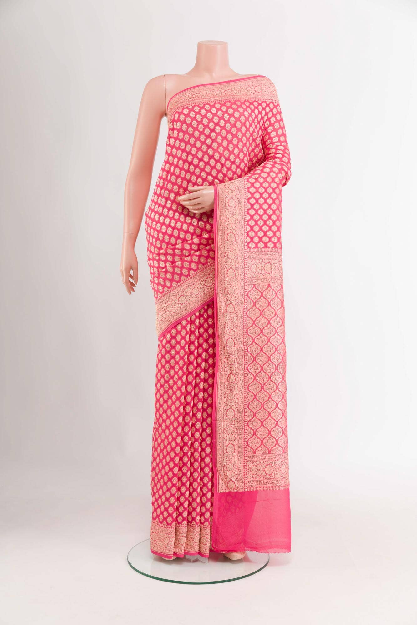 Pink Georgette Saree