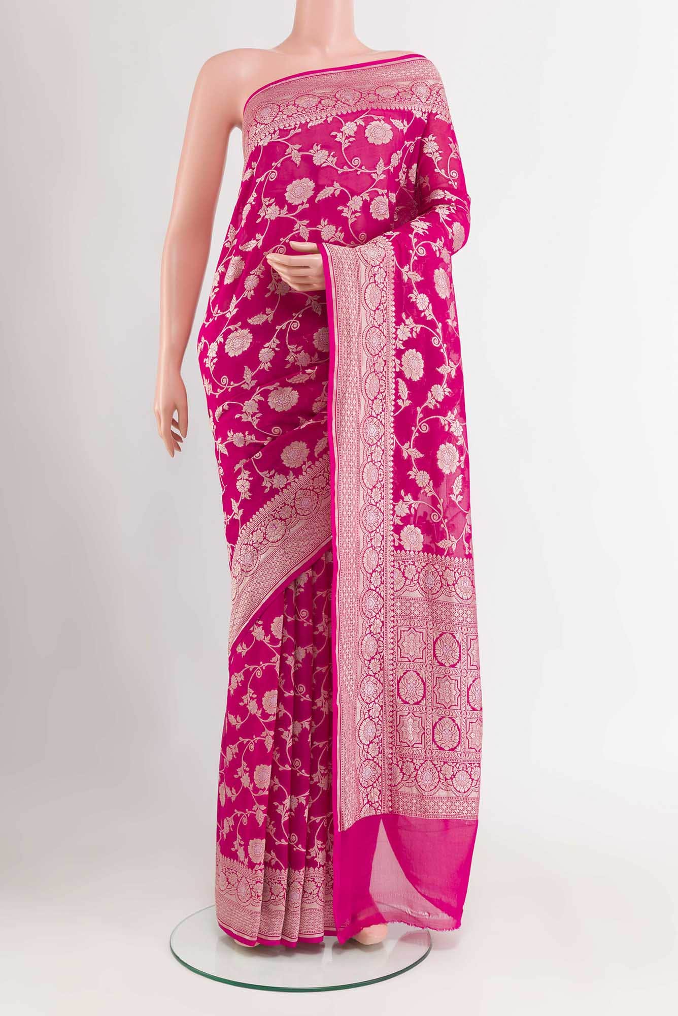 Magenta Georgette Saree