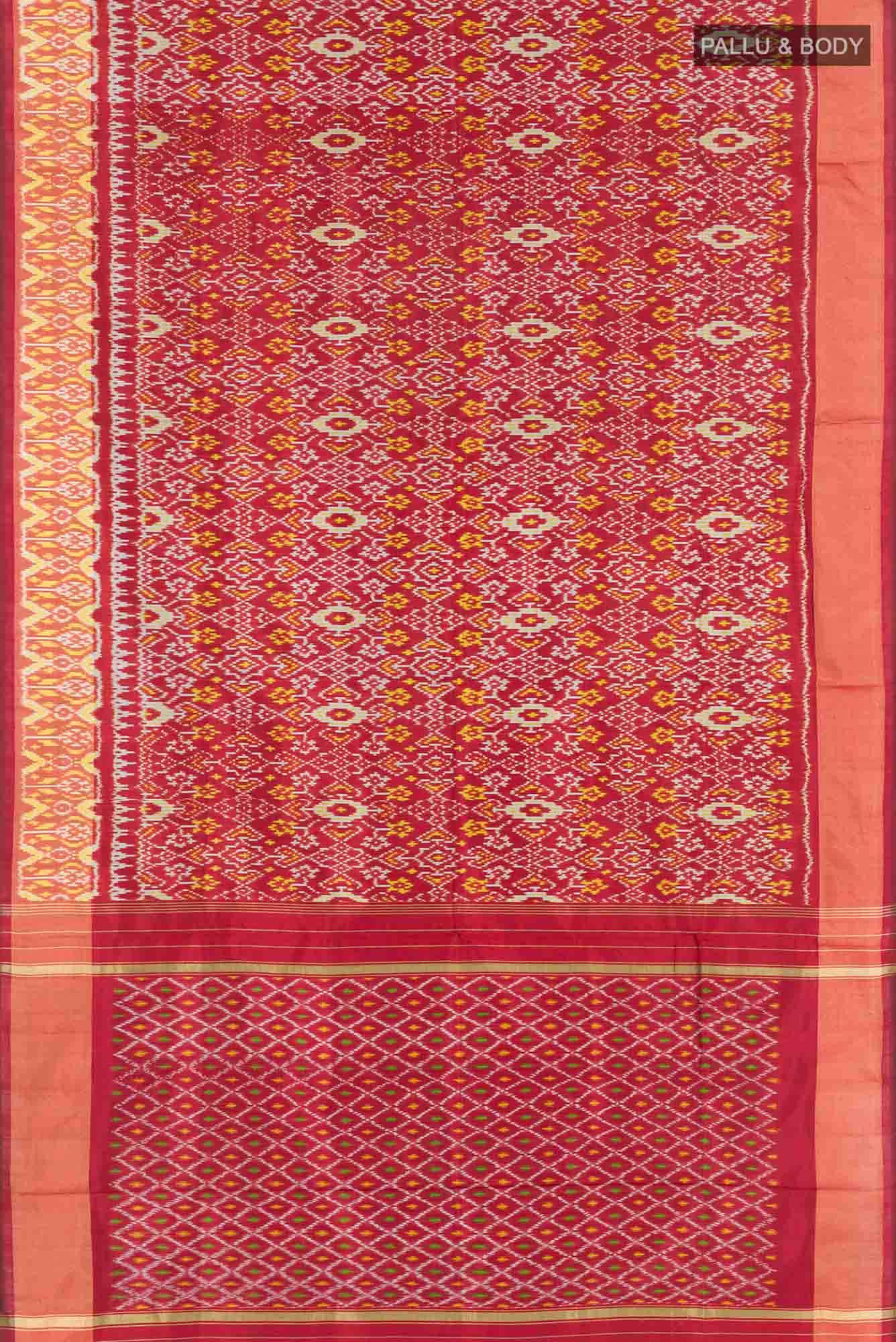 Maroon Pochampally Saree