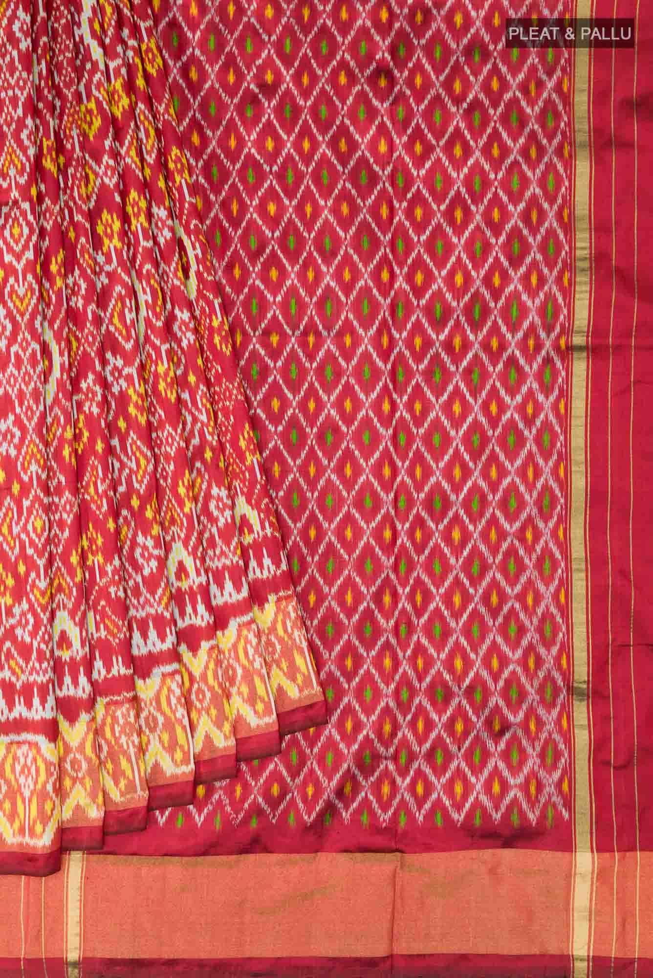 Maroon Pochampally Saree