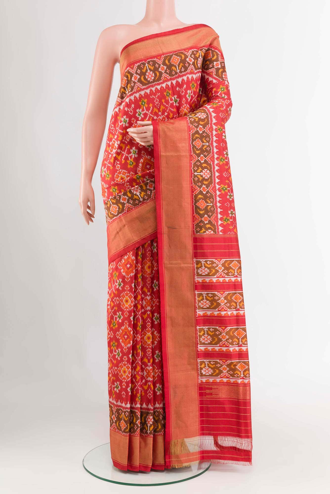 Maroon Pochampally Saree