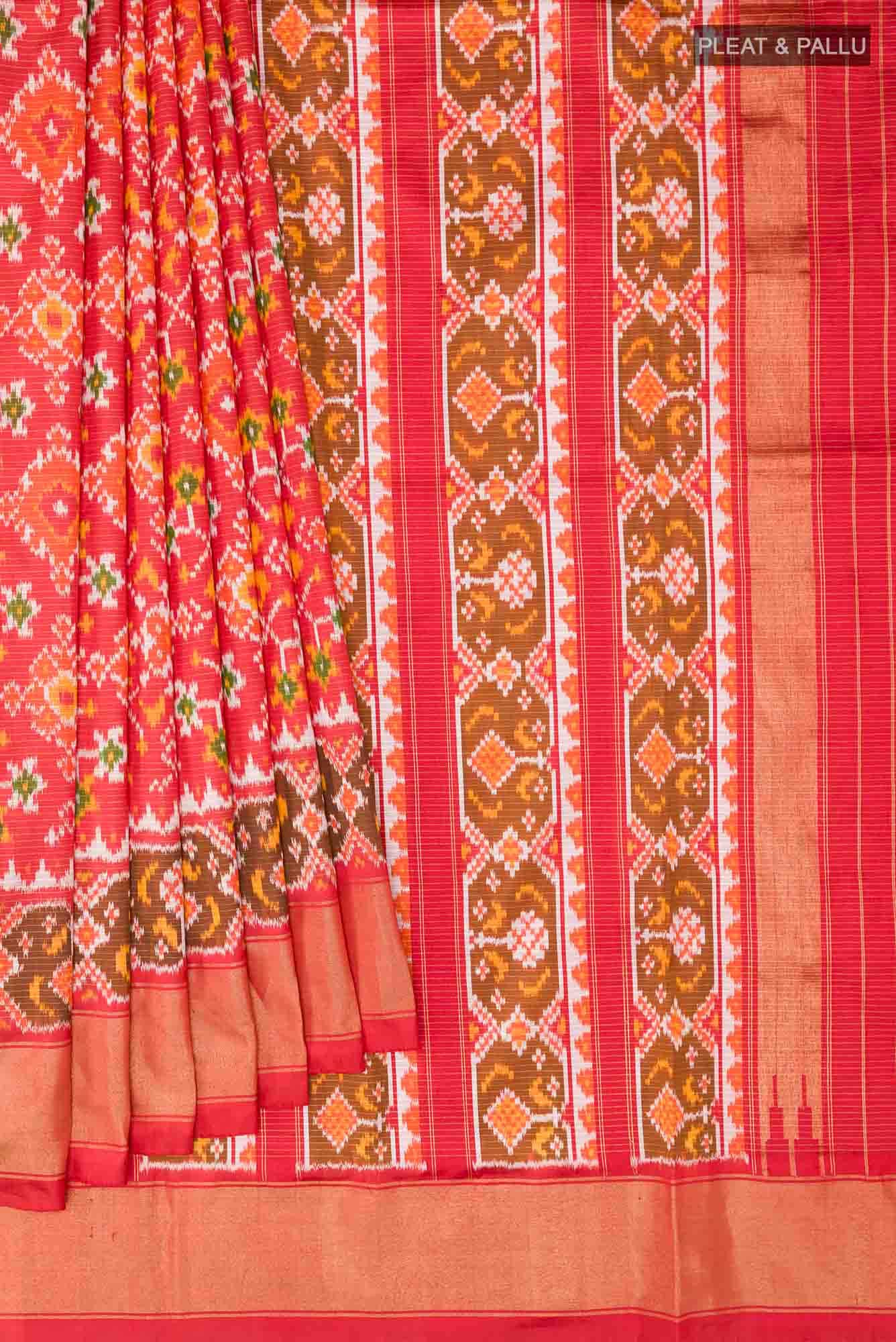 Maroon Pochampally Saree