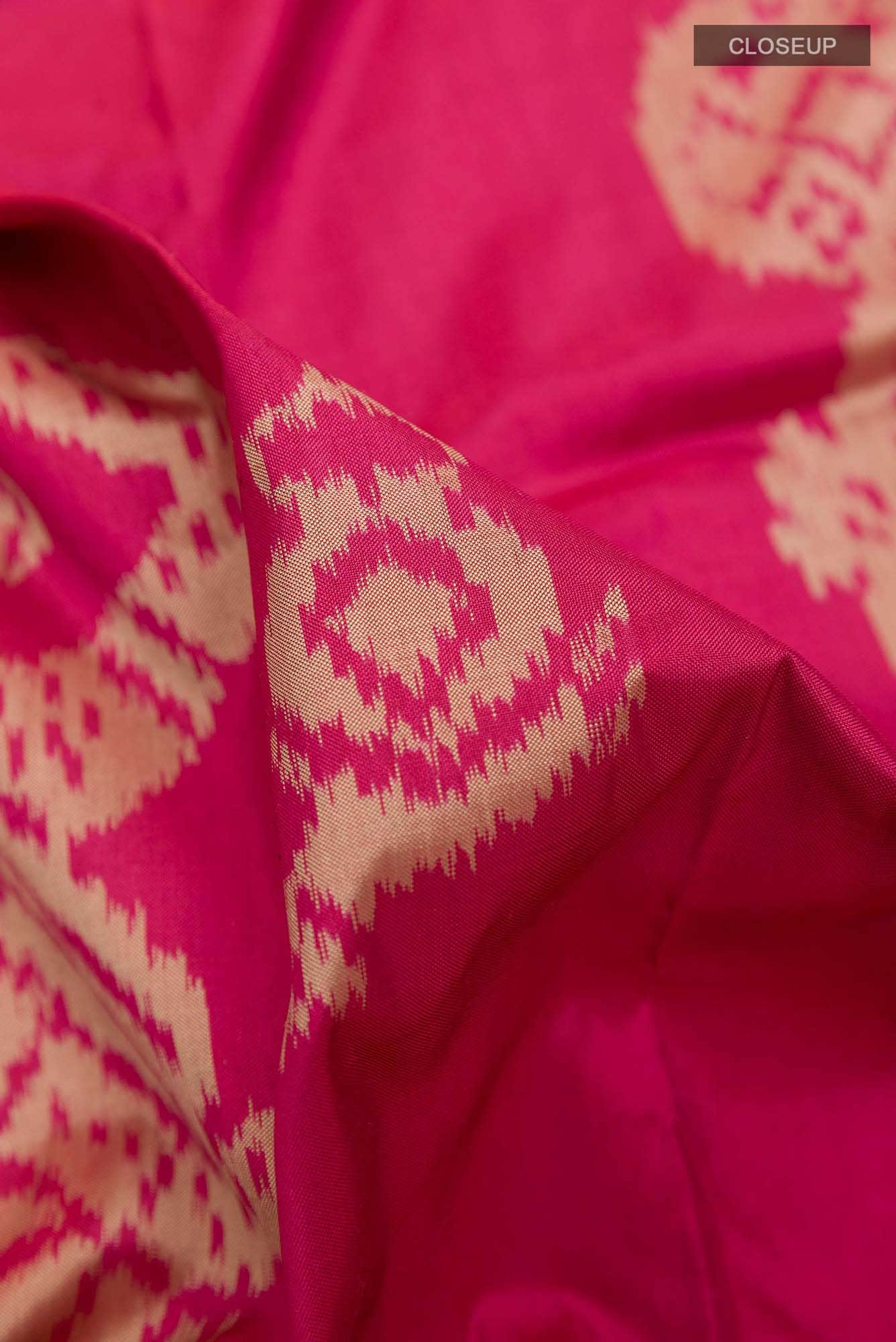 Dark Pink Pochampally Silk Saree