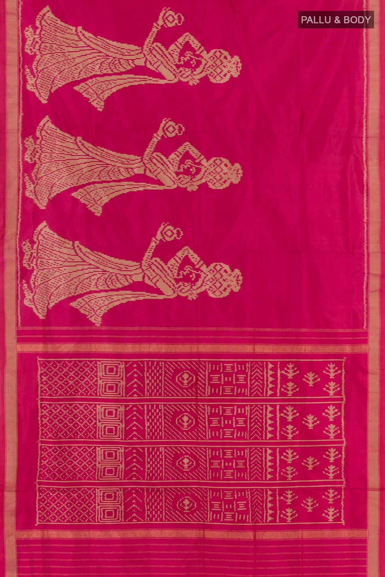 Dark Pink Pochampally Silk Saree