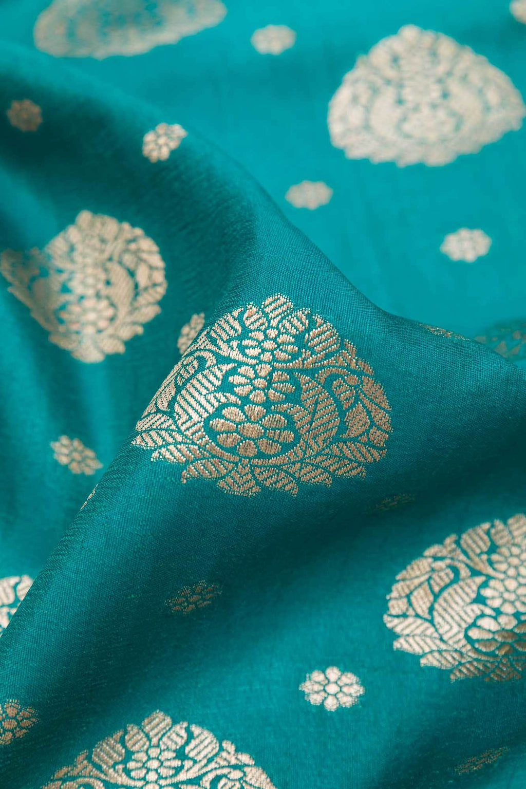 Sea Green Banarasi Tussar Silk Saree