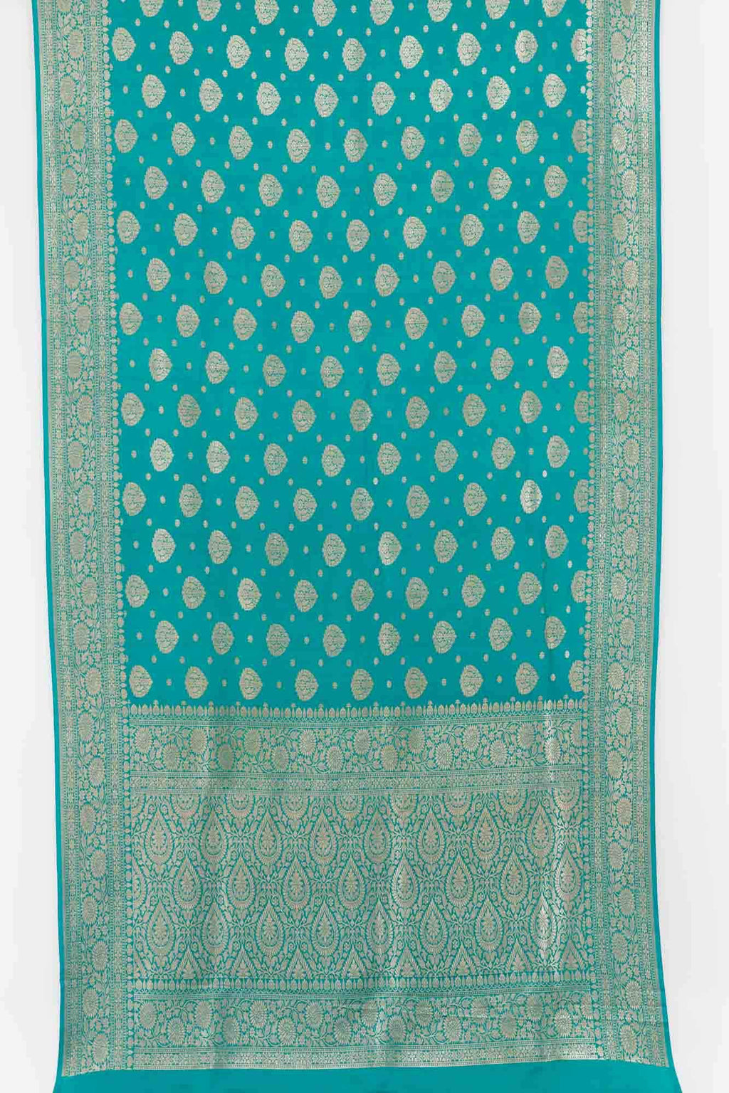 Sea Green Banarasi Tussar Silk Saree