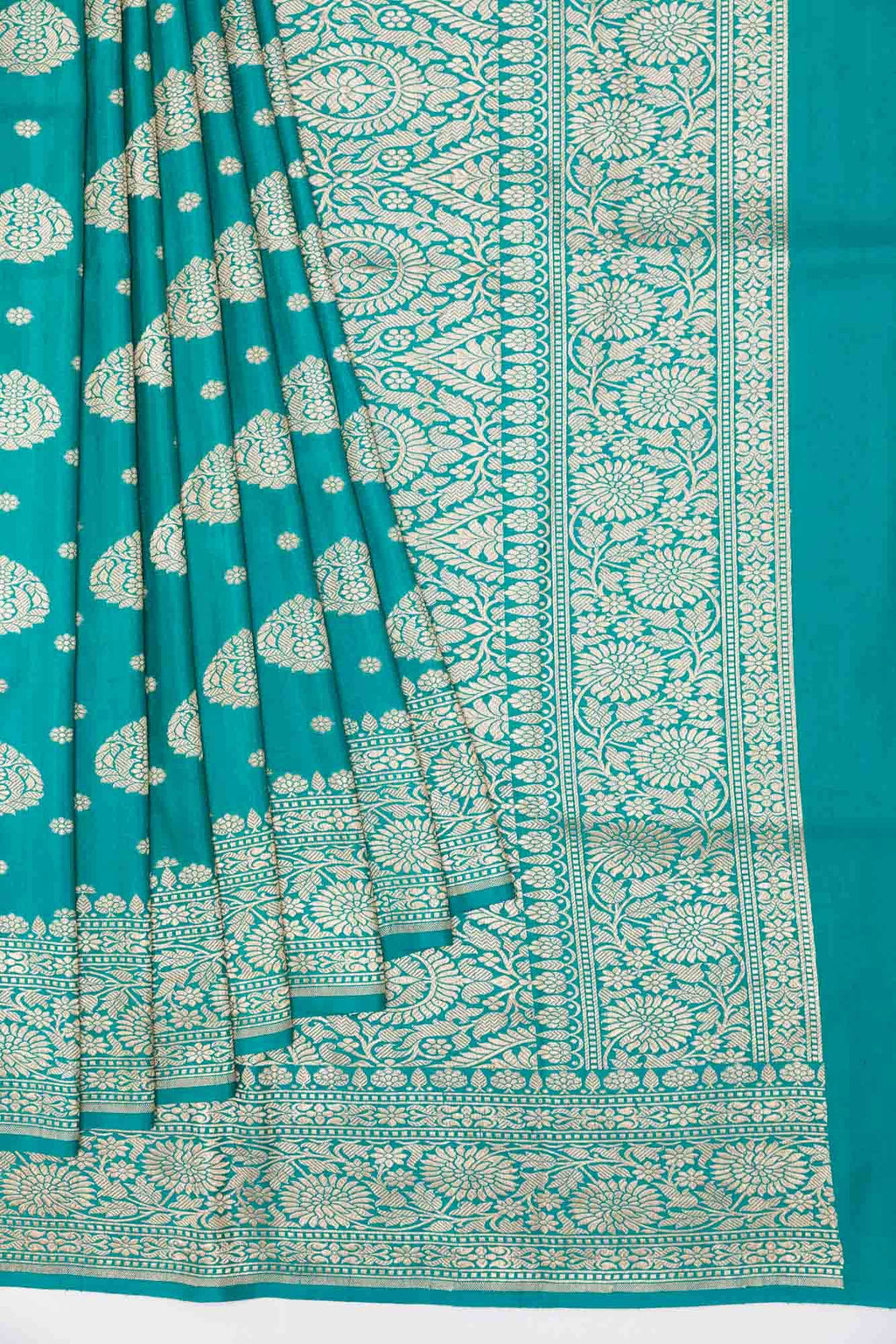 Sea Green Banarasi Tussar Silk Saree