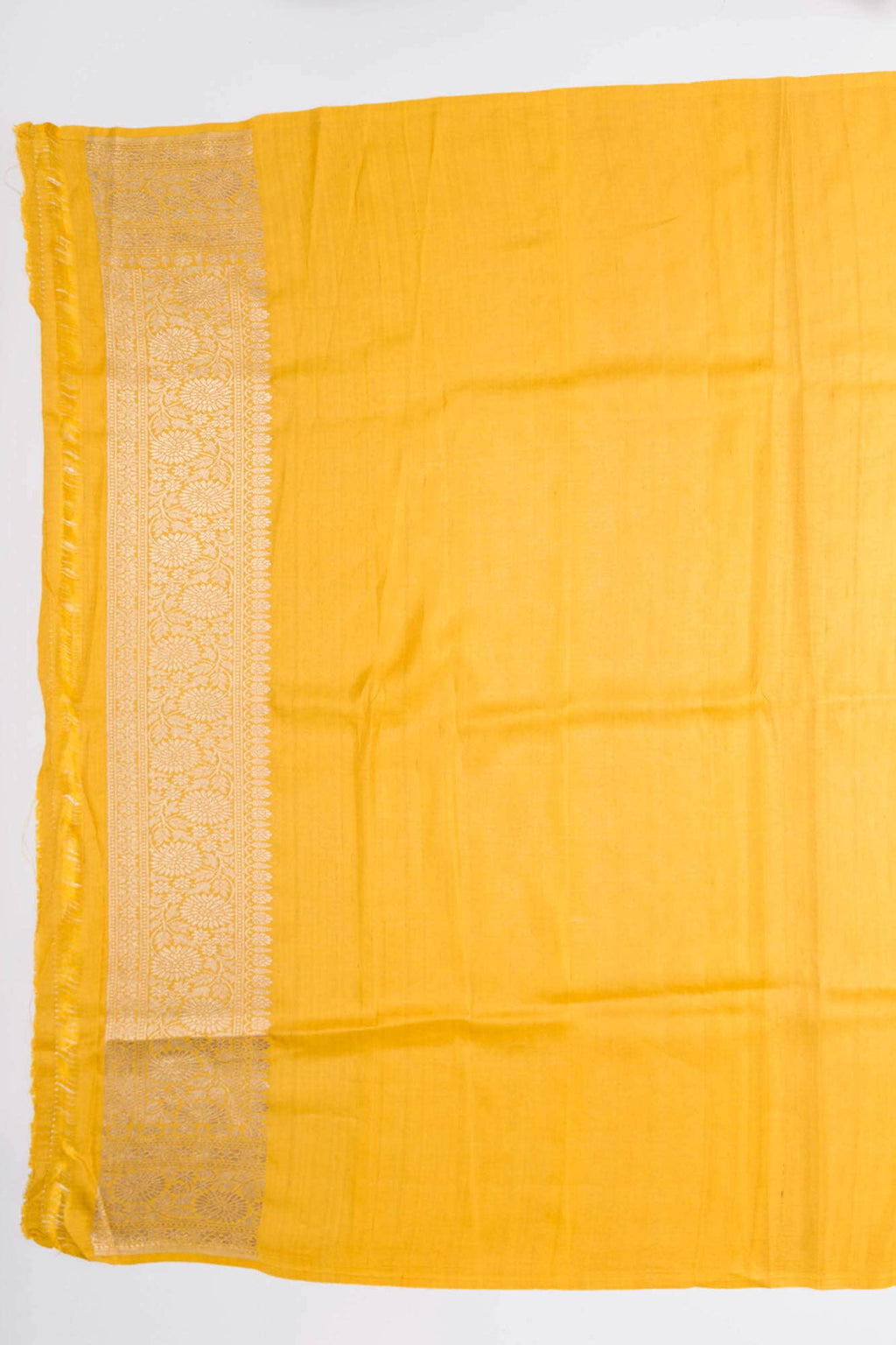 Mustard Banarasi Tussar Silk Saree