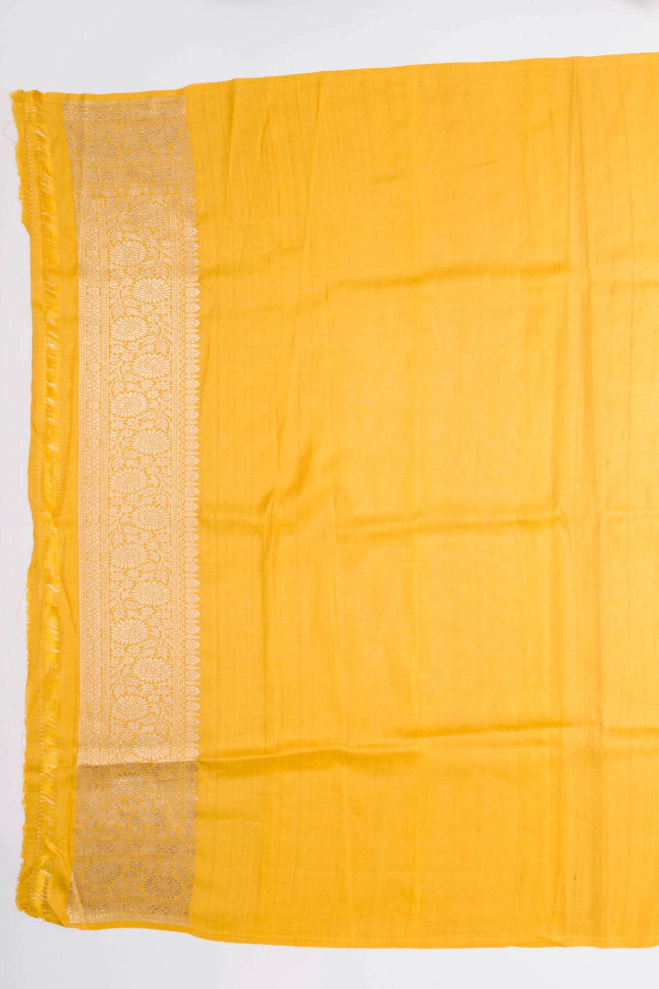 Mustard Banarasi Tussar Silk Saree
