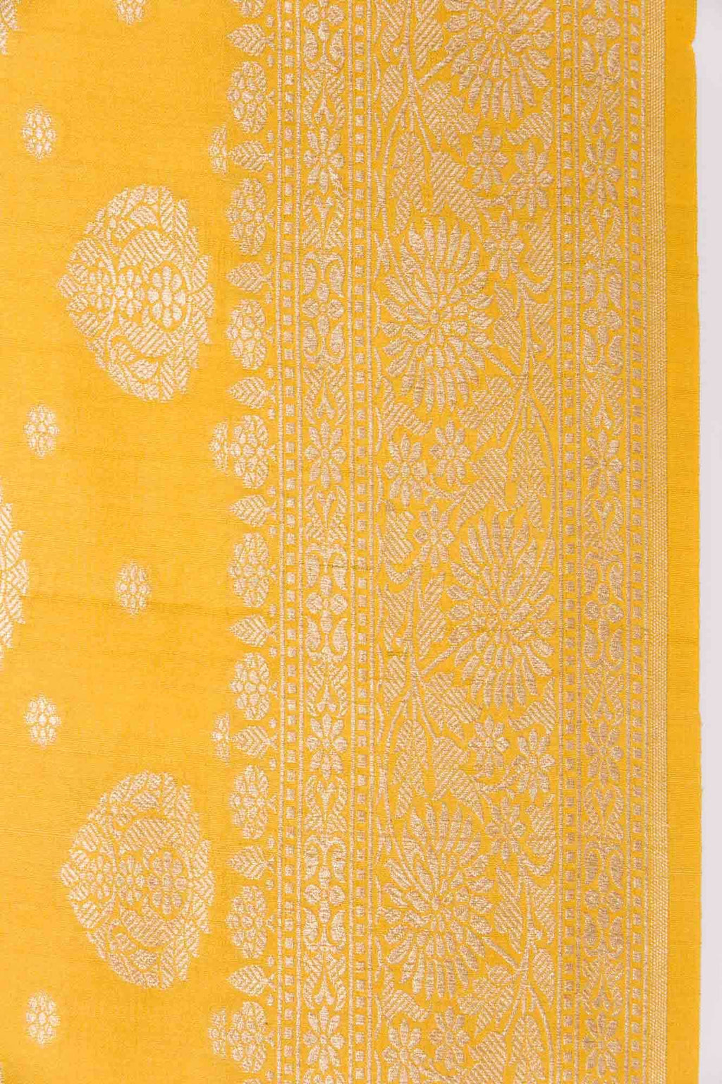 Mustard Banarasi Tussar Silk Saree