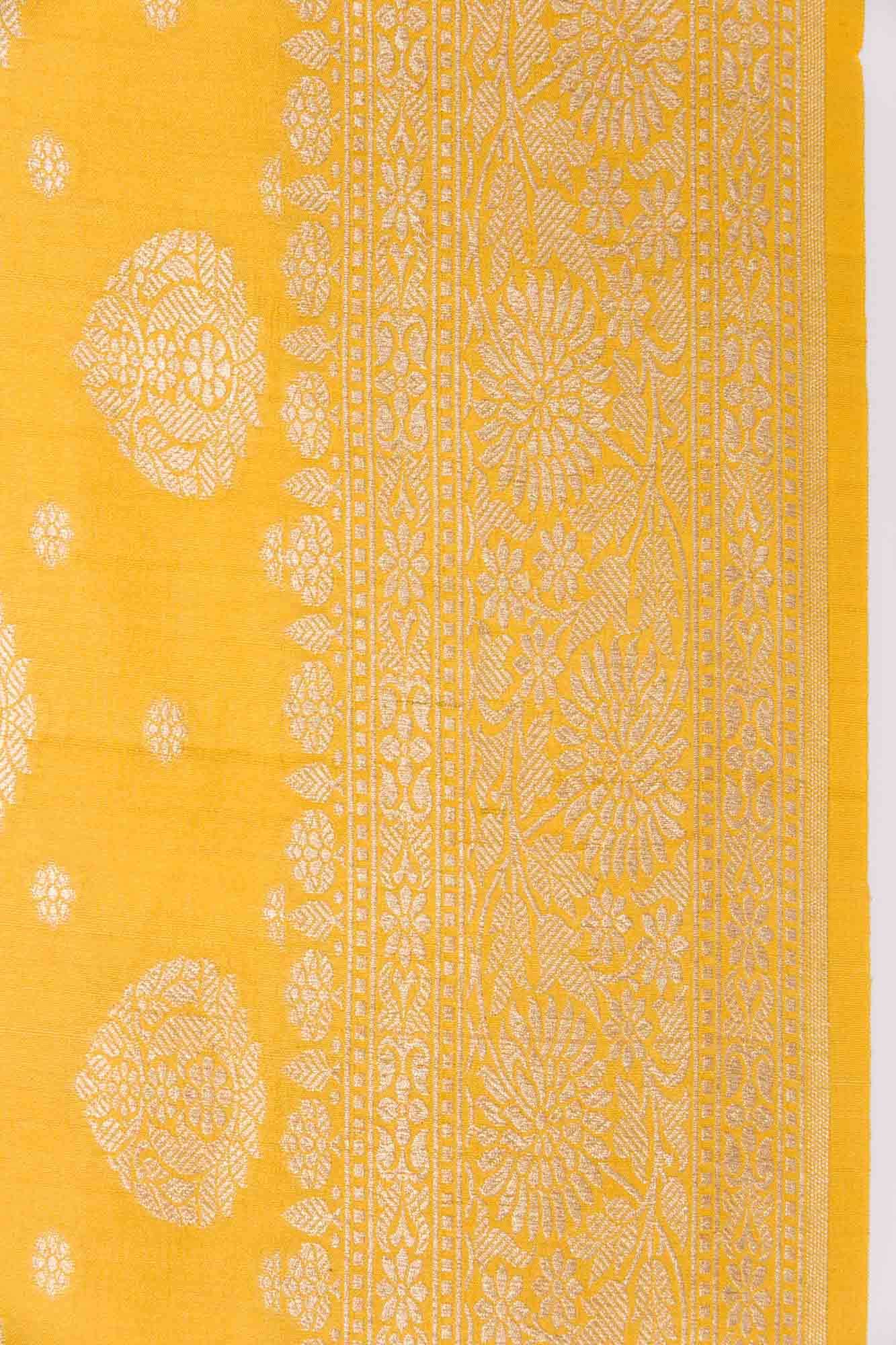 Mustard Banarasi Tussar Silk Saree