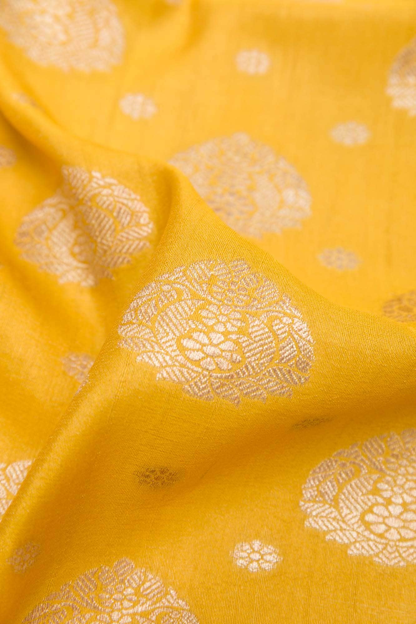 Mustard Banarasi Tussar Silk Saree