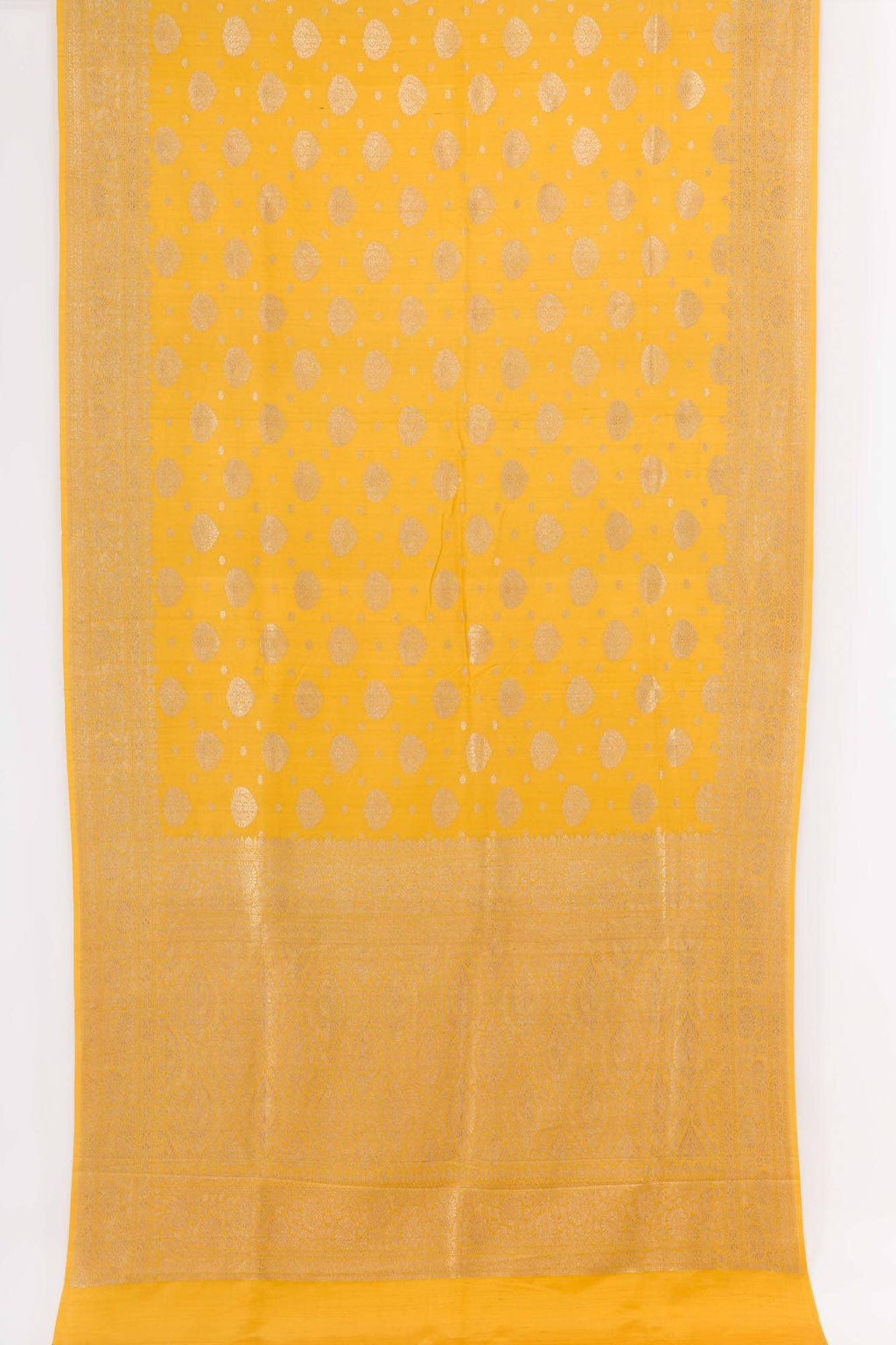 Mustard Banarasi Tussar Silk Saree