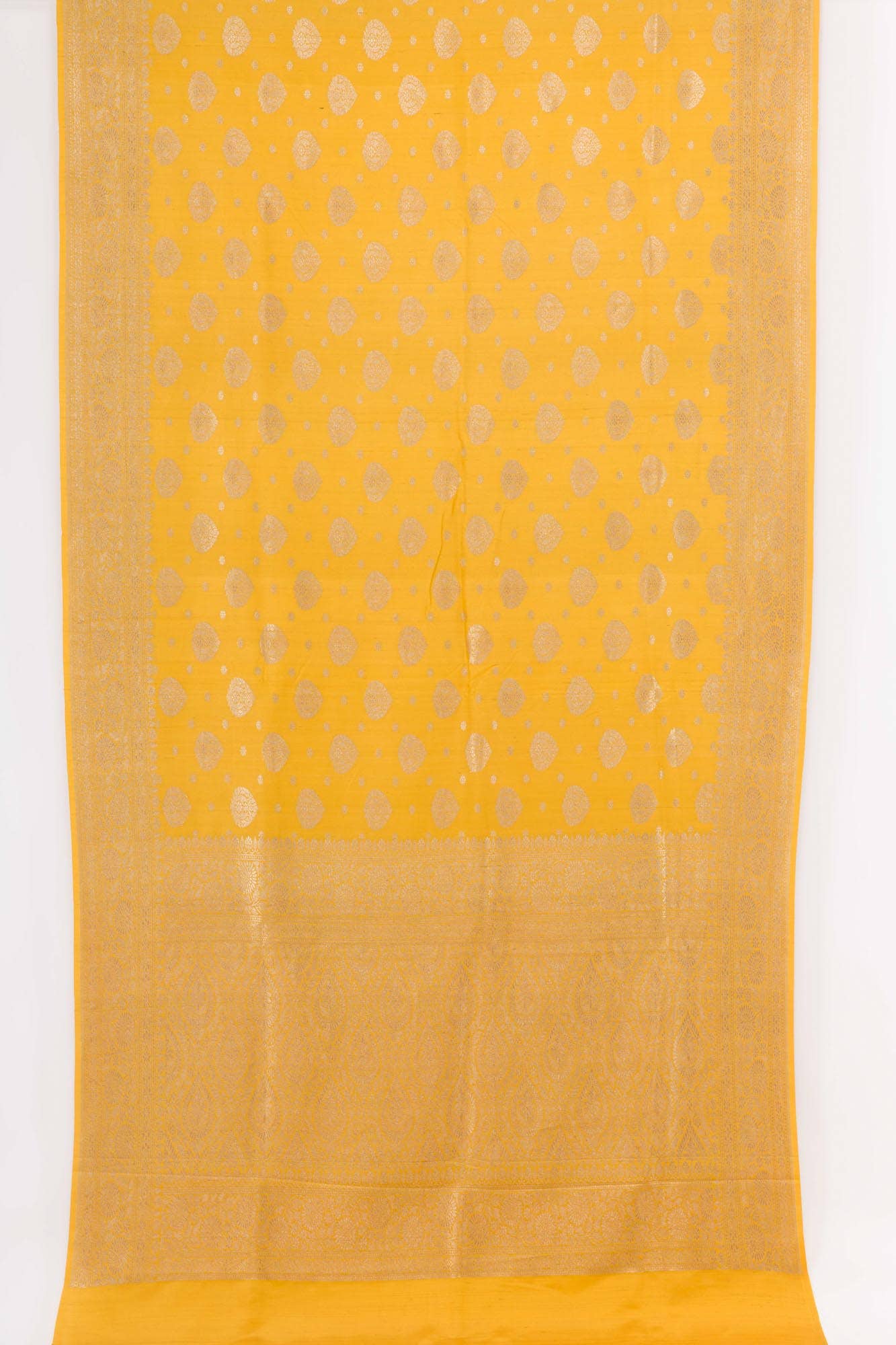 Mustard Banarasi Tussar Silk Saree