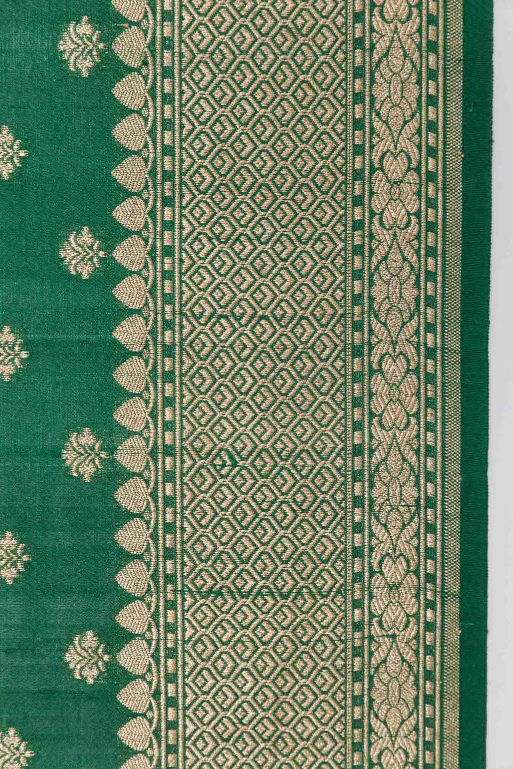 Green Banarasi Tussar Silk Saree