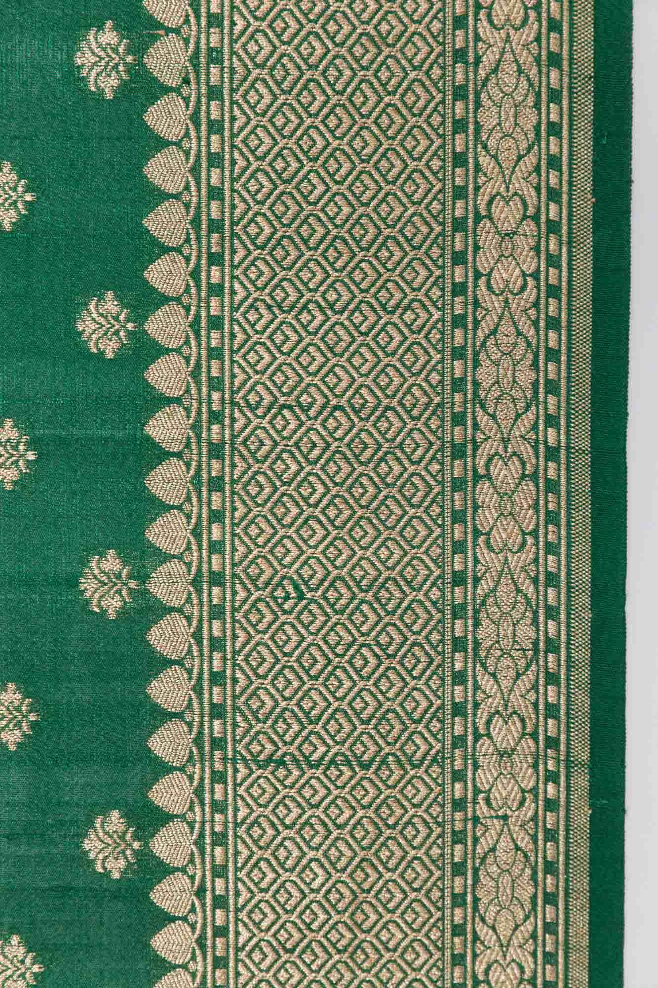 Green Banarasi Tussar Silk Saree