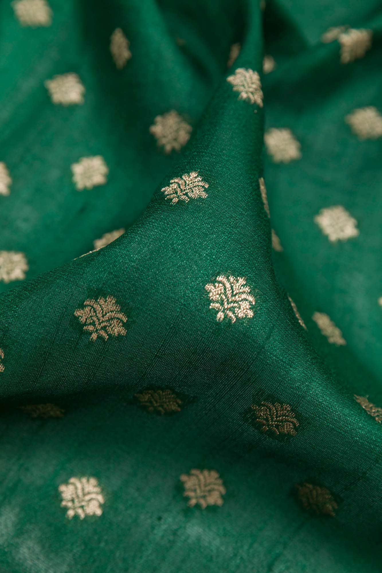 Green Banarasi Tussar Silk Saree