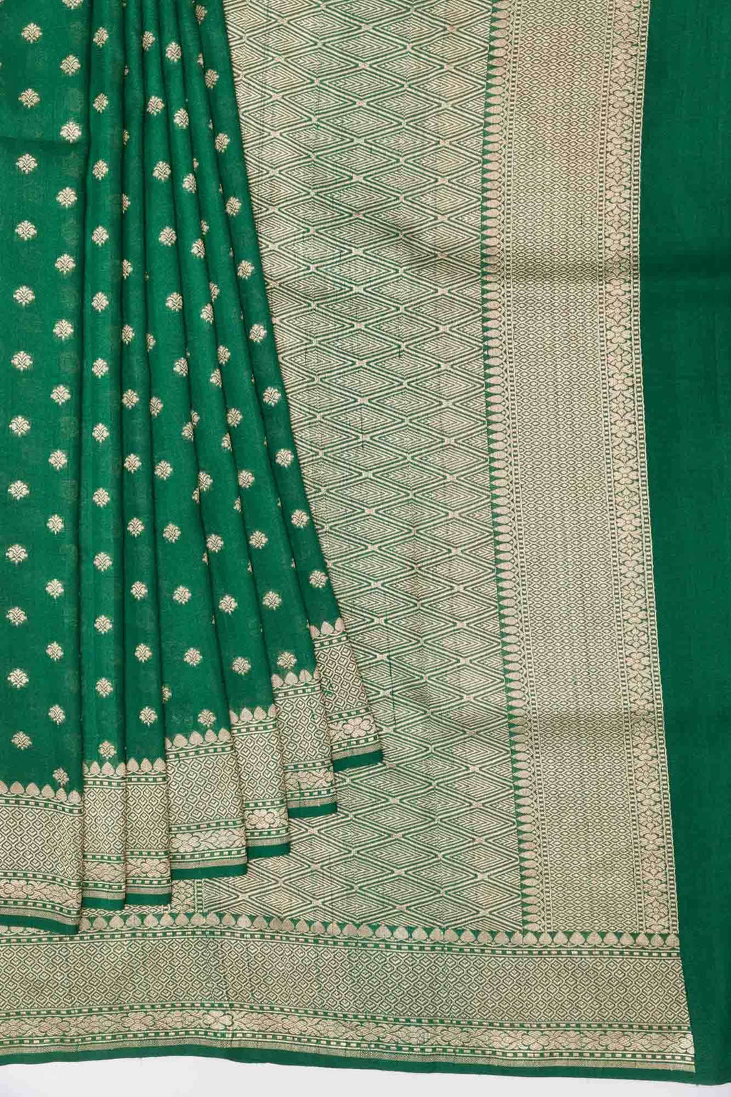 Green Banarasi Tussar Silk Saree