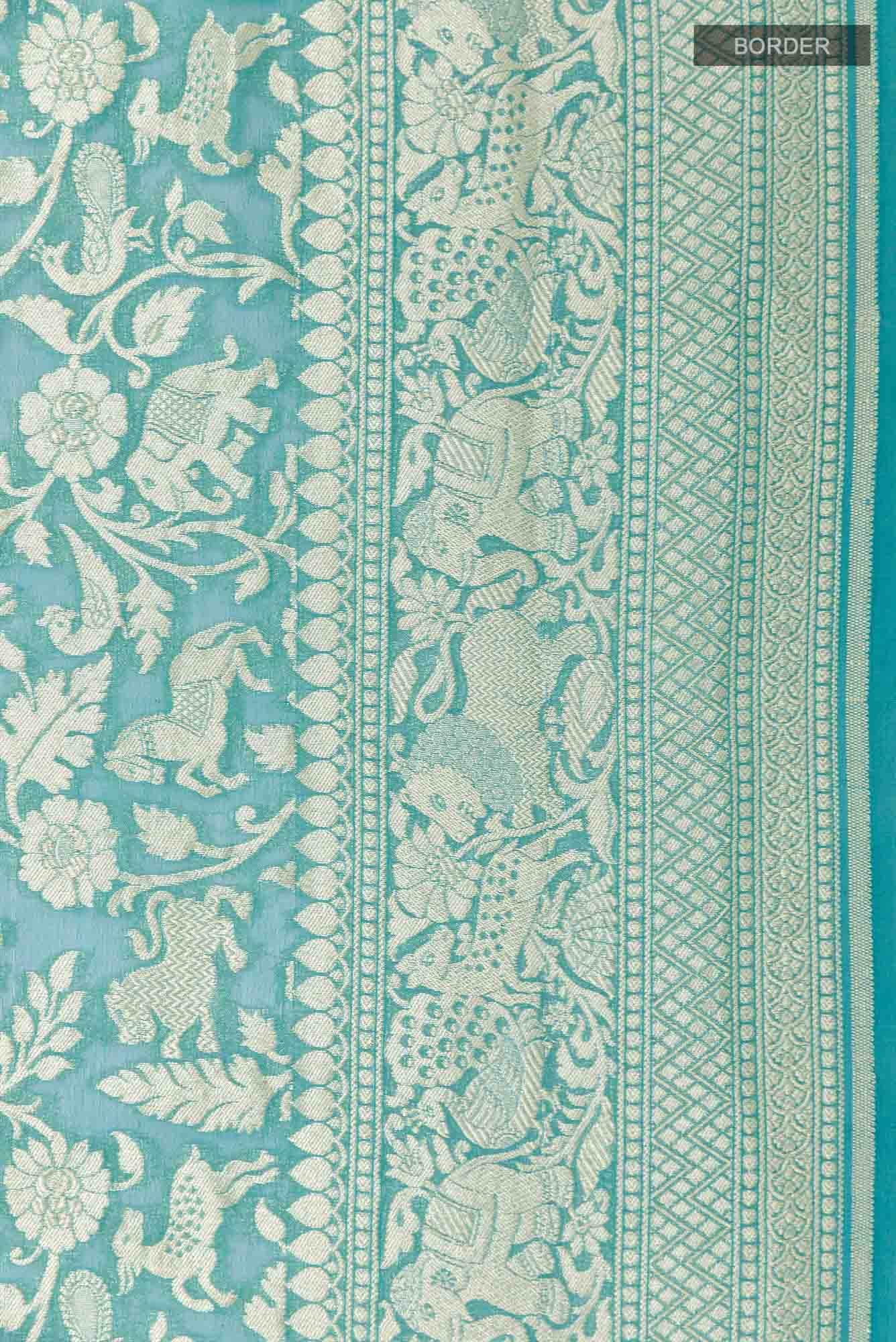 Blue Georgette Saree