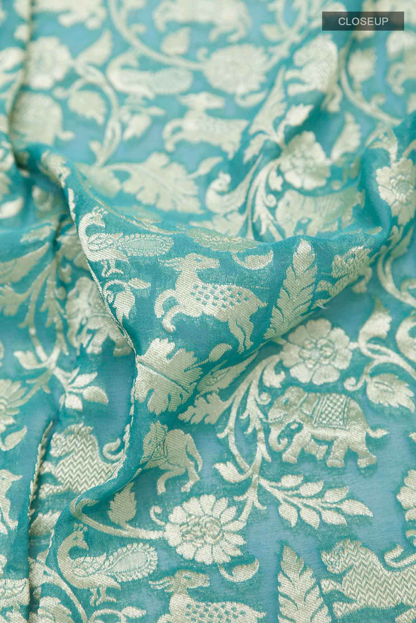 Blue Georgette Saree