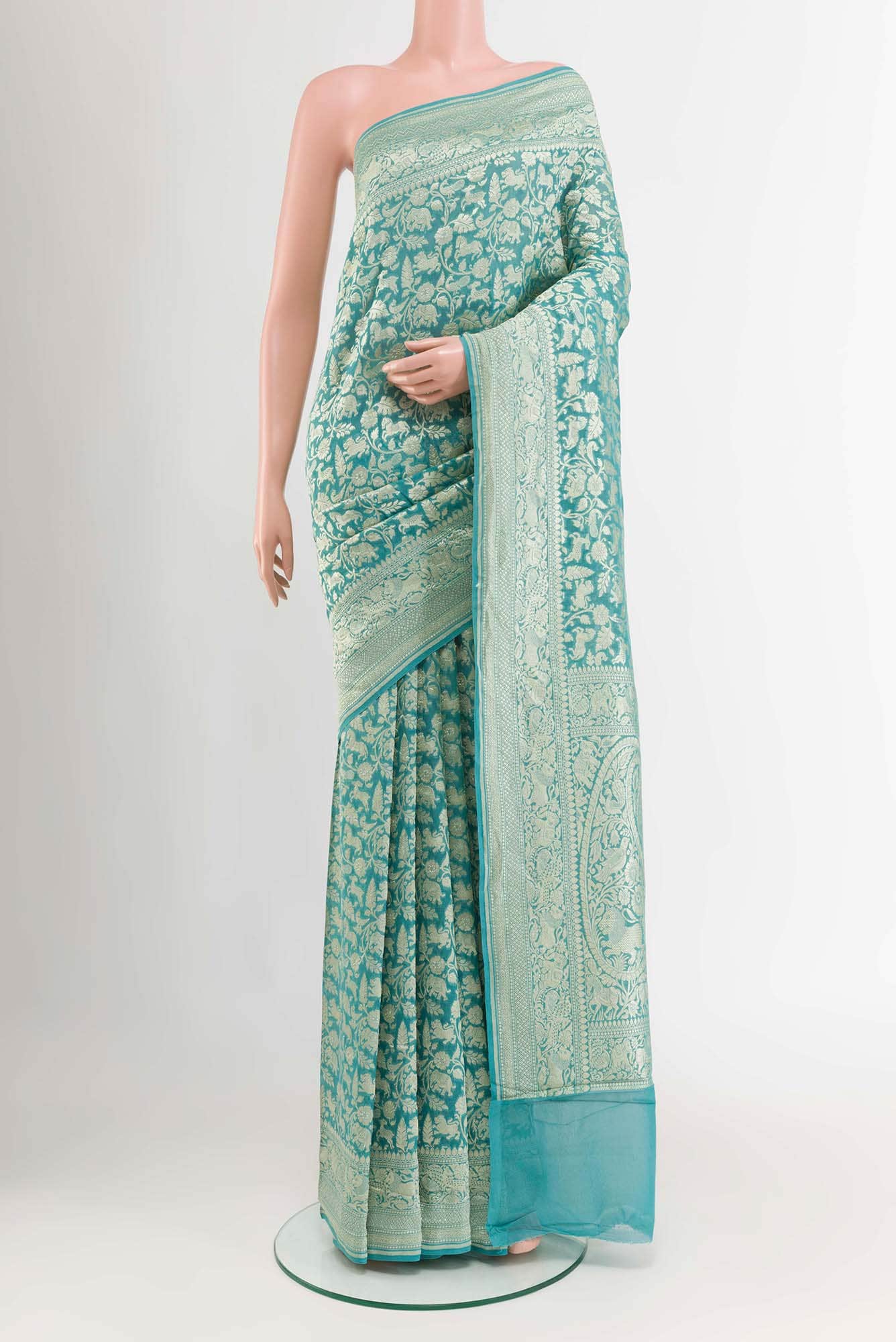 Blue Georgette Saree