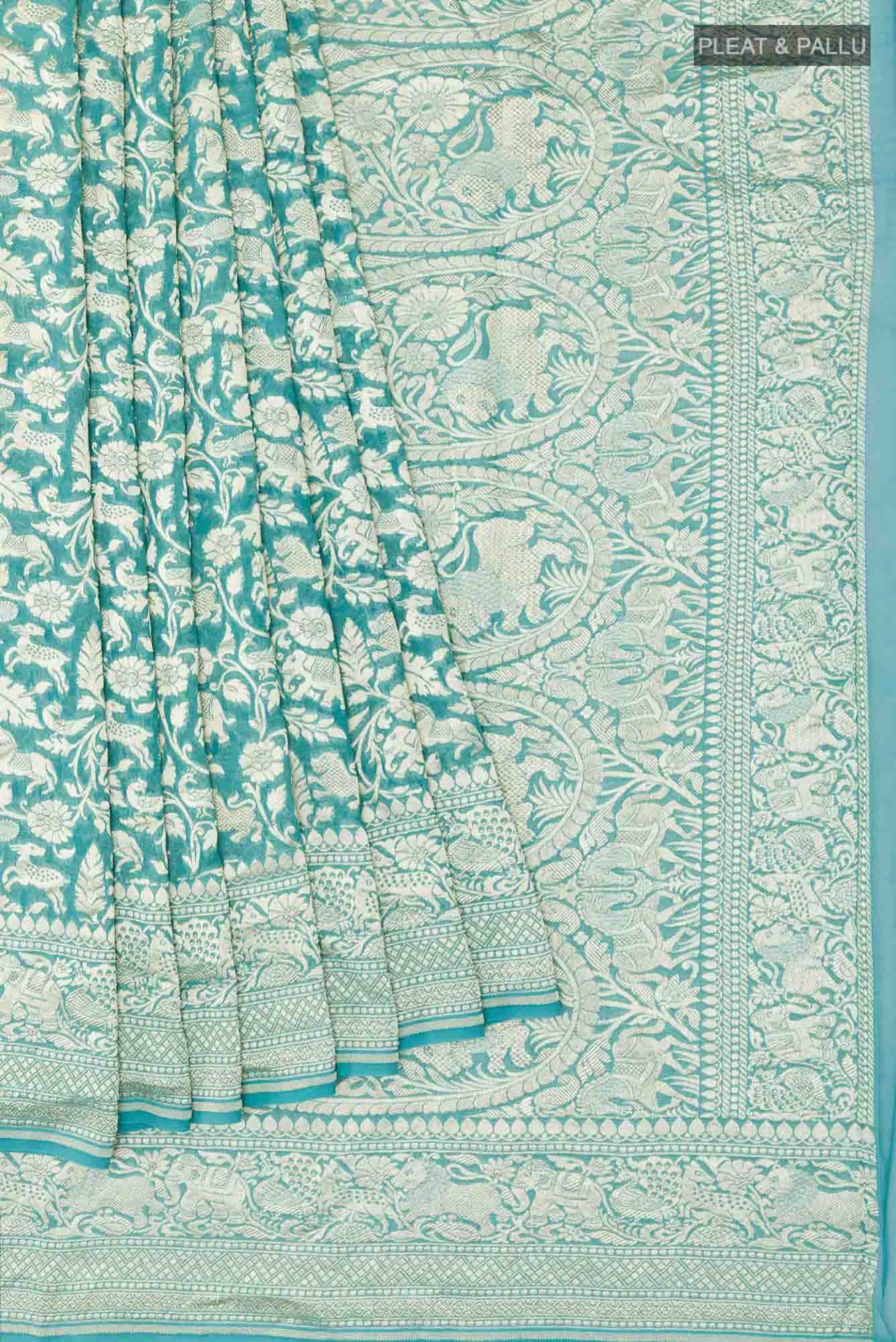 Blue Georgette Saree