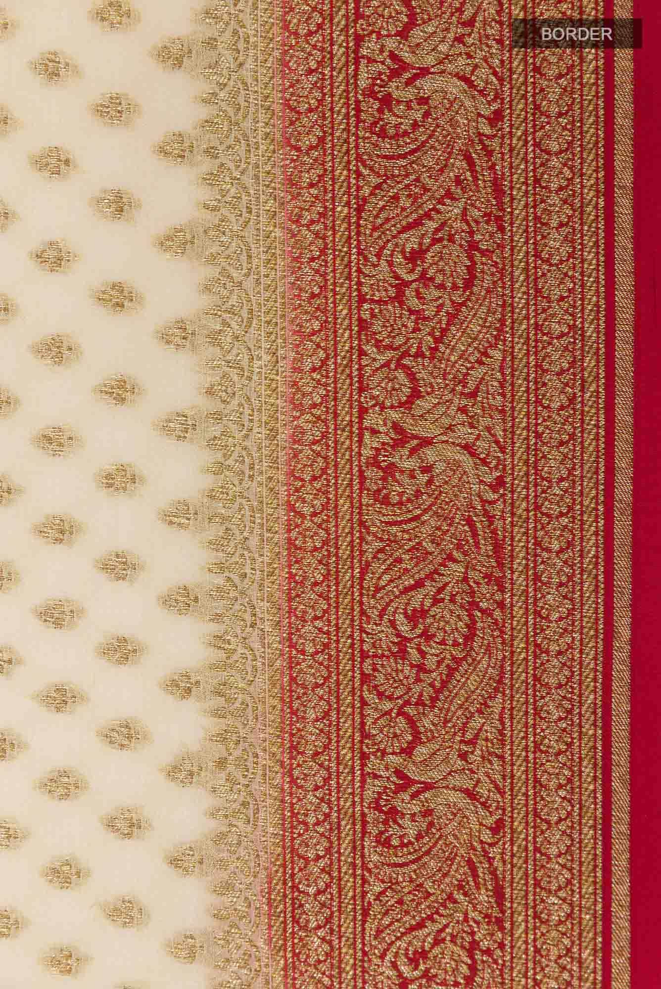 Beige Banarasi Georgette Saree