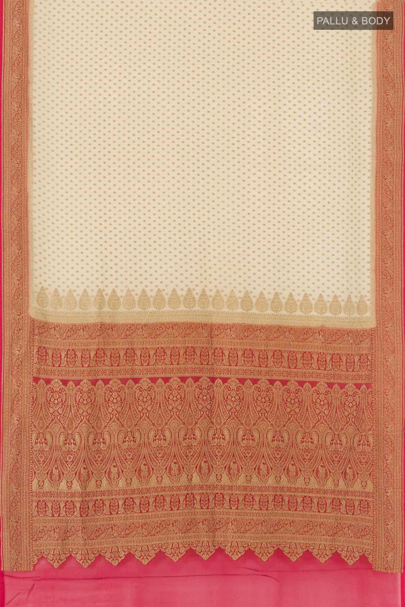 Beige Banarasi Georgette Saree