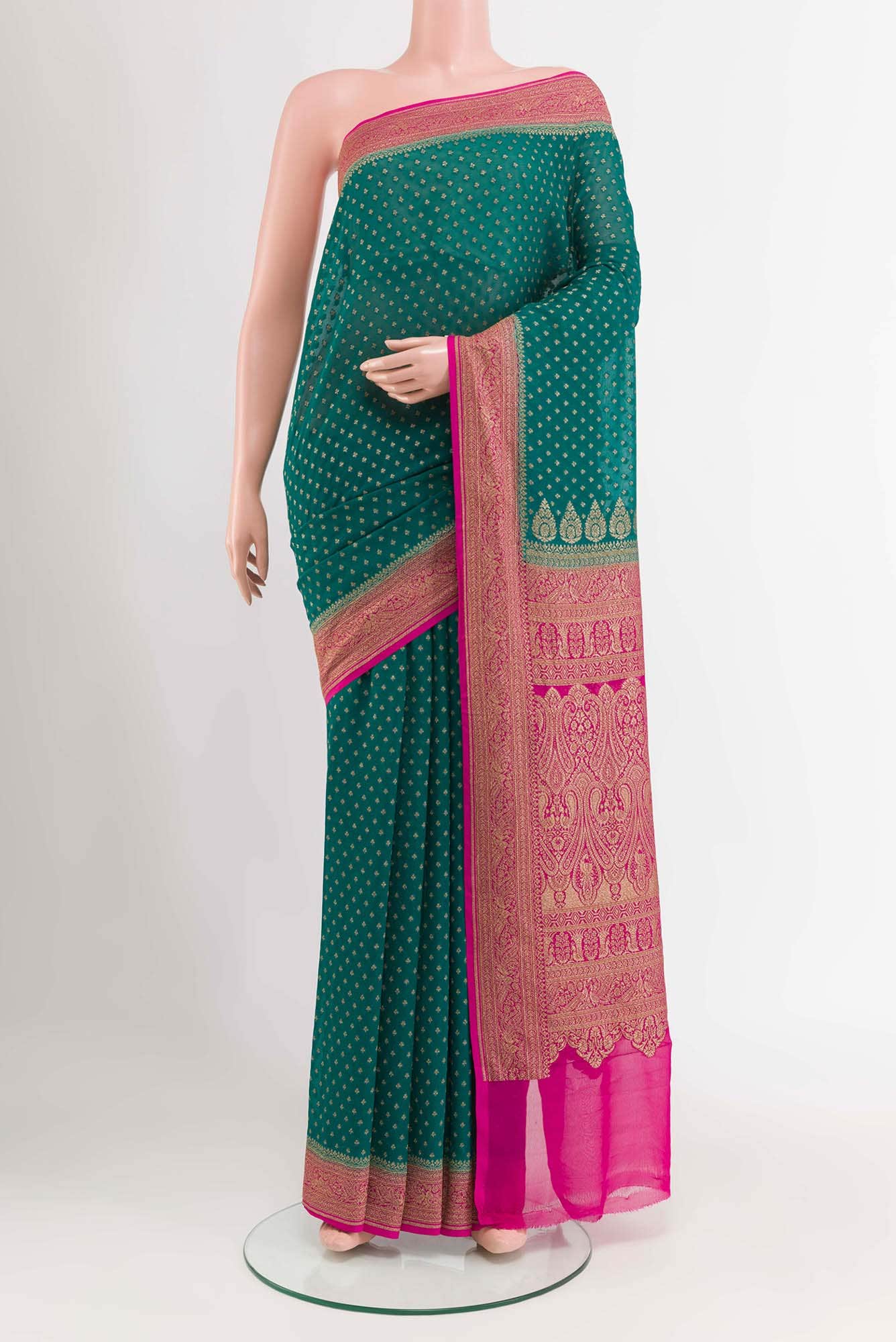 Green Georgette Saree