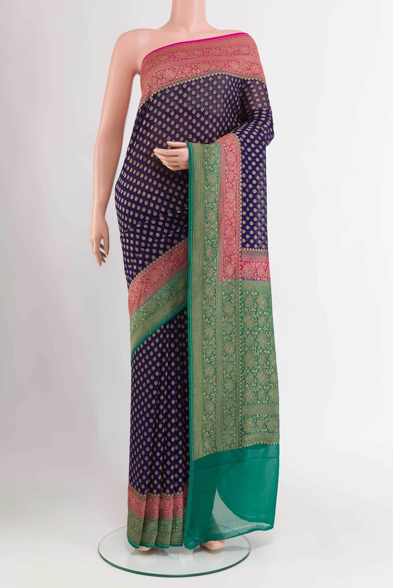 Dark Blue Georgette Saree