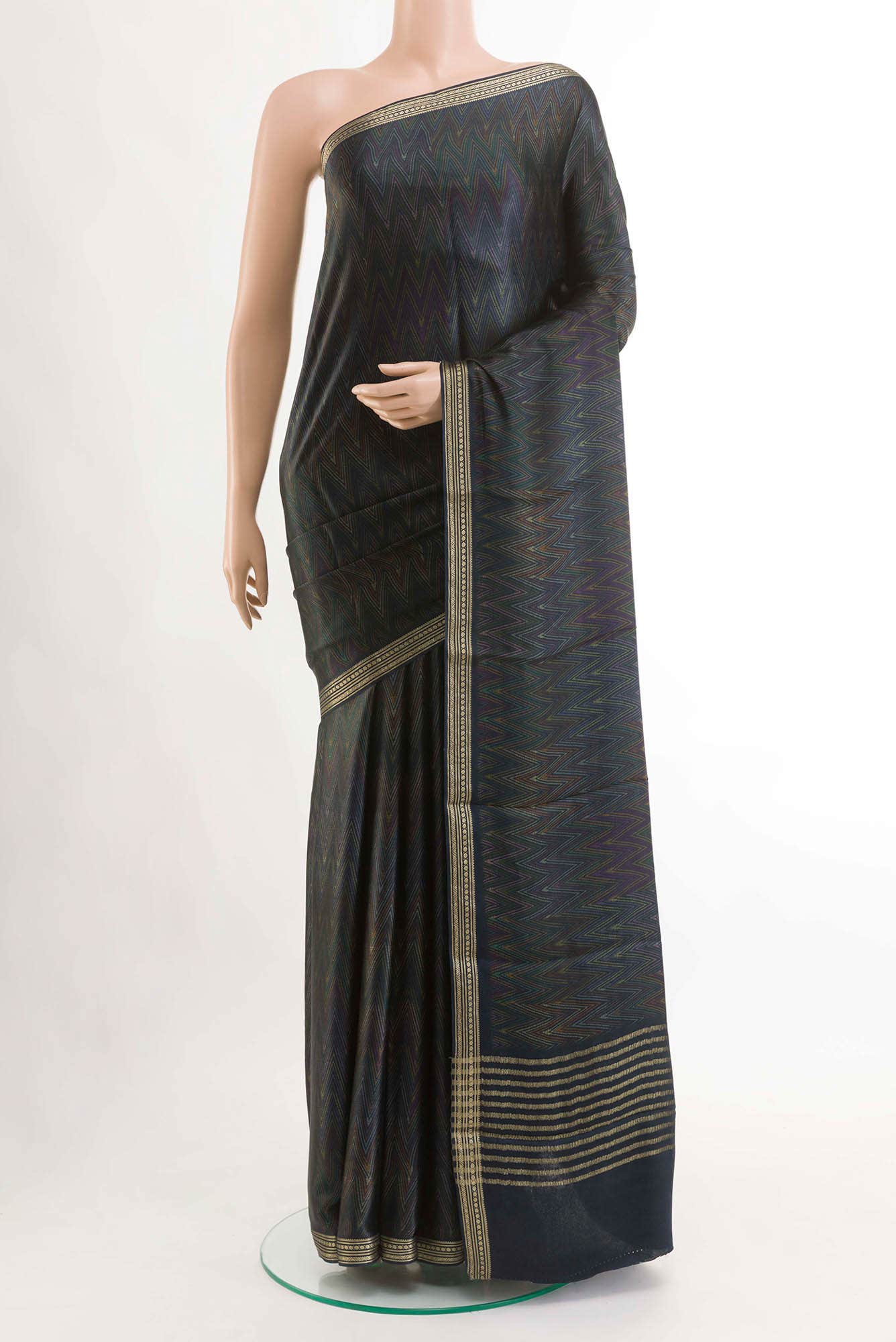 Dark Blue Satin Silk Saree