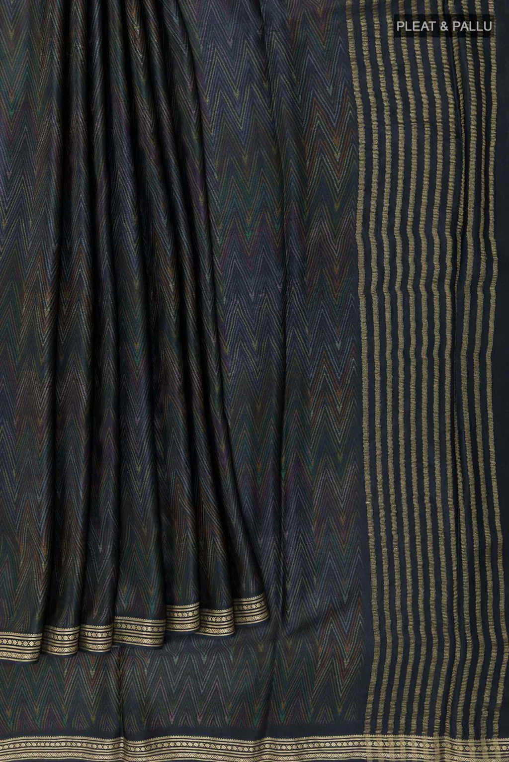Dark Blue Satin Silk Saree