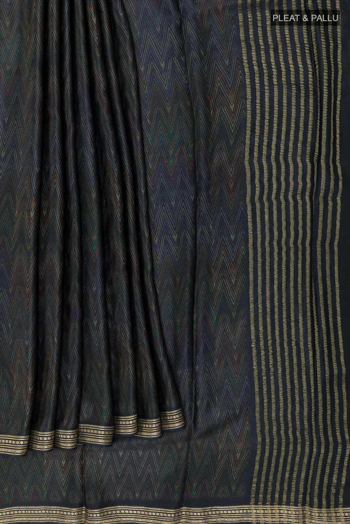 Dark Blue Satin Silk Saree